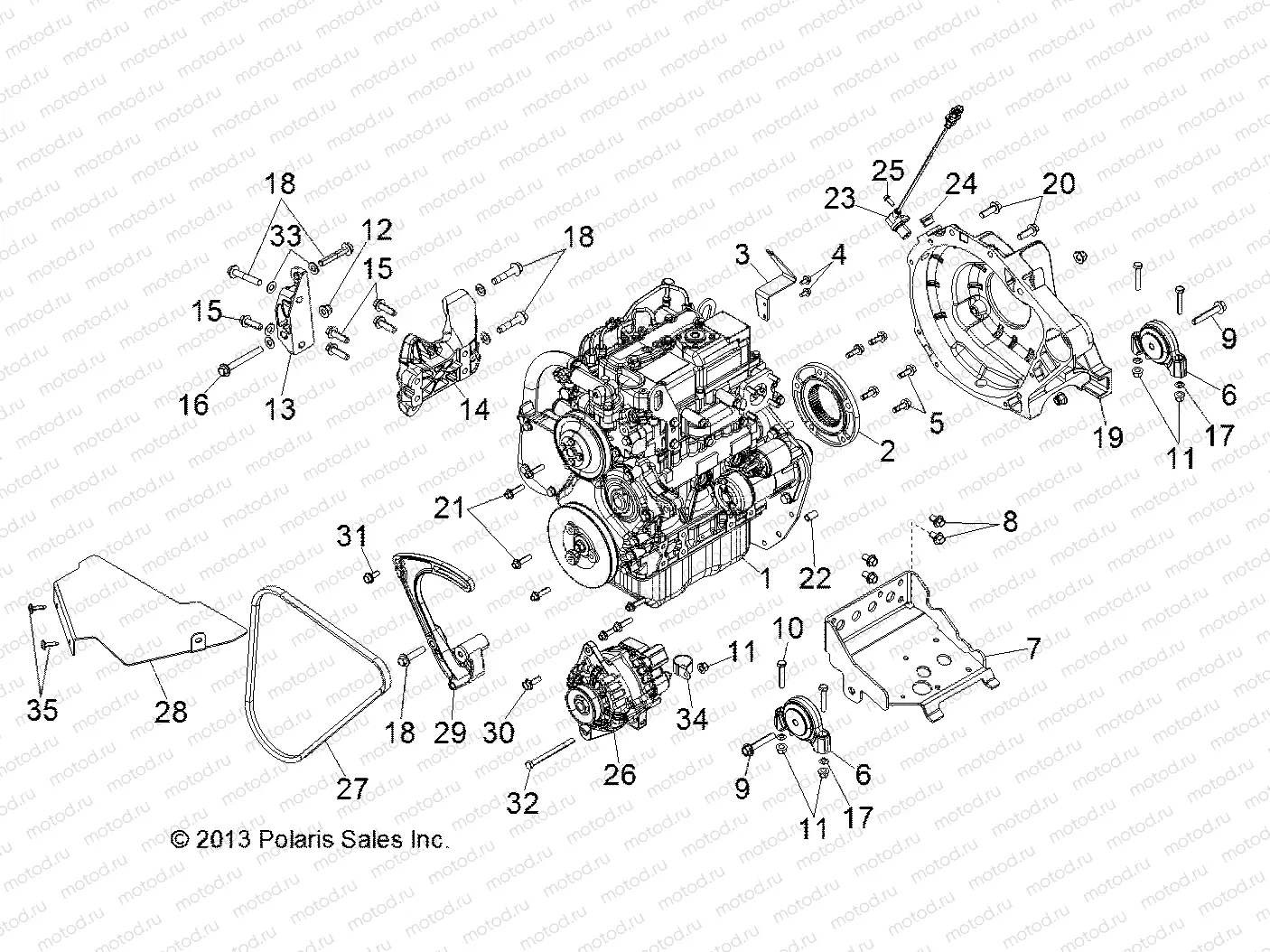 ENGINE | ENGINE, MOUNTING - R141D9JDA/2D9JDA (49BRUTUSENGINEMTG13)