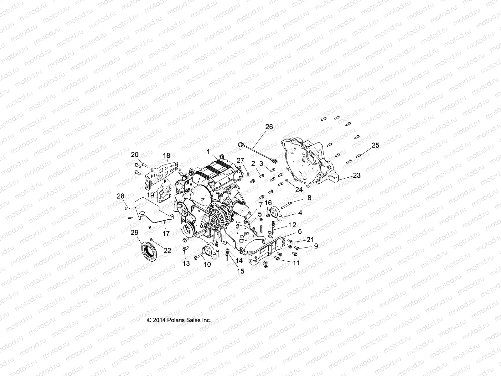ENGINE | ENGINE, MOUNTING - R151DPD1AA/2D (49BRUTUSENGINEMTG15)