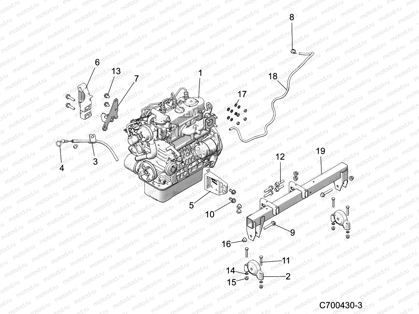 ENGINE | ENGINE, MOUNTING - R19RRED4F1/N1/J1/SD4C1 (C700430-3)