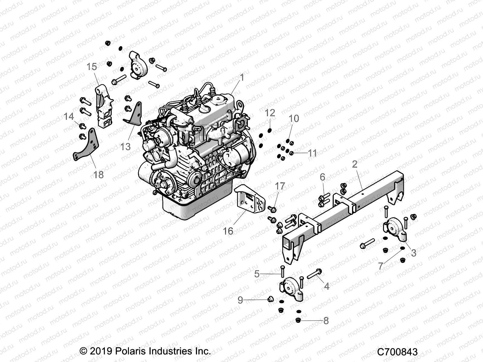 ENGINE | ENGINE, MOUNTING - R22RRED4JA (C700843)