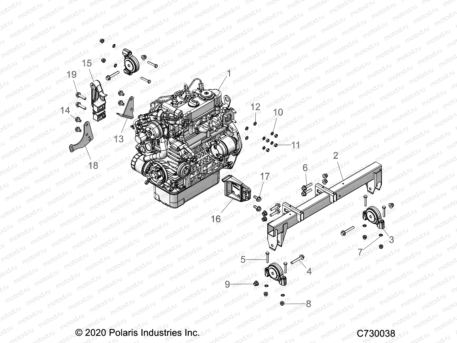 ENGINE | ENGINE, MOUNTING - R23RRRED4JA (C730038)