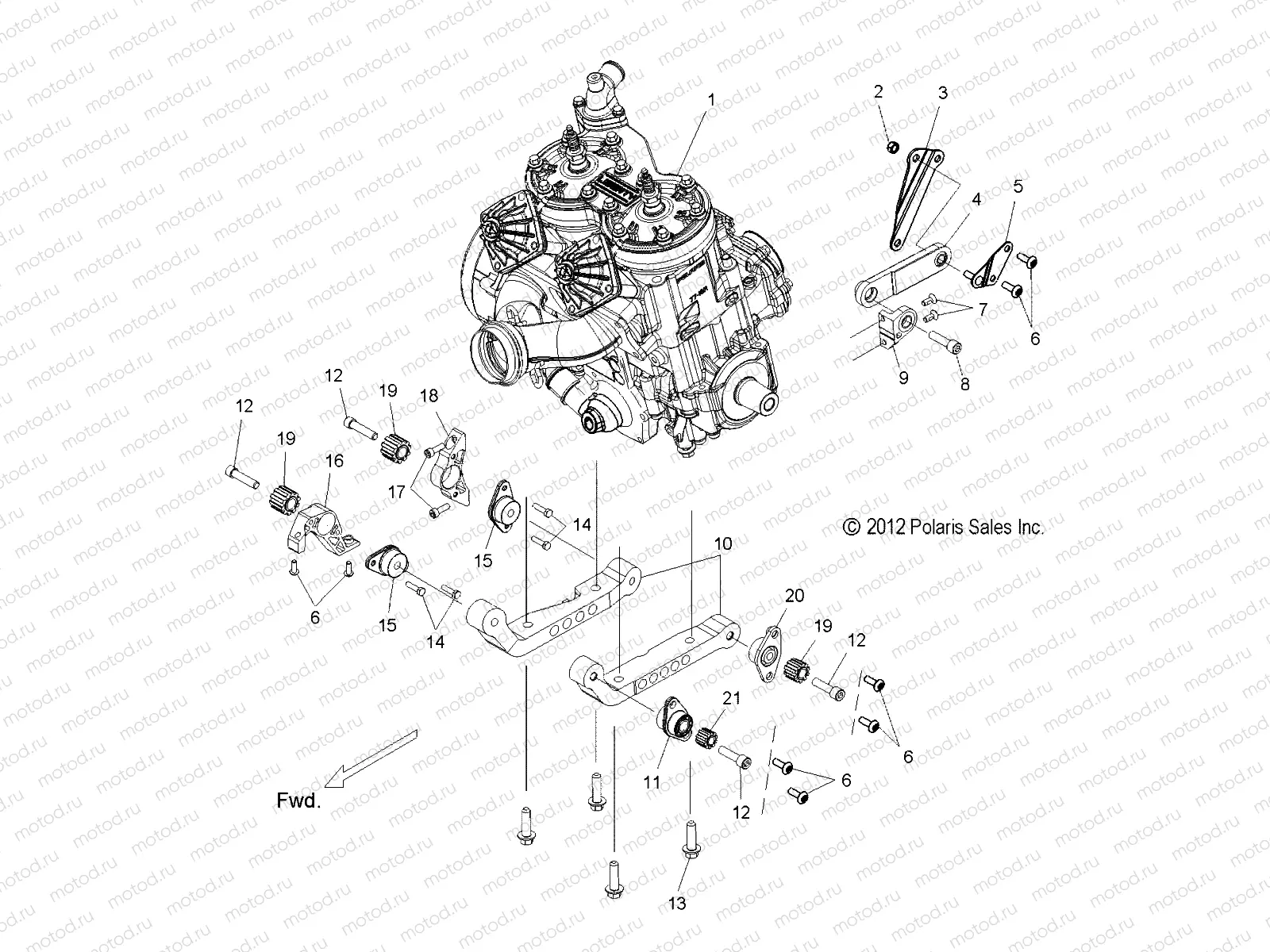 ENGINE | ENGINE, MOUNTING - S20CBA6GSL (49SNOWENGINEMOUNT13600LE)