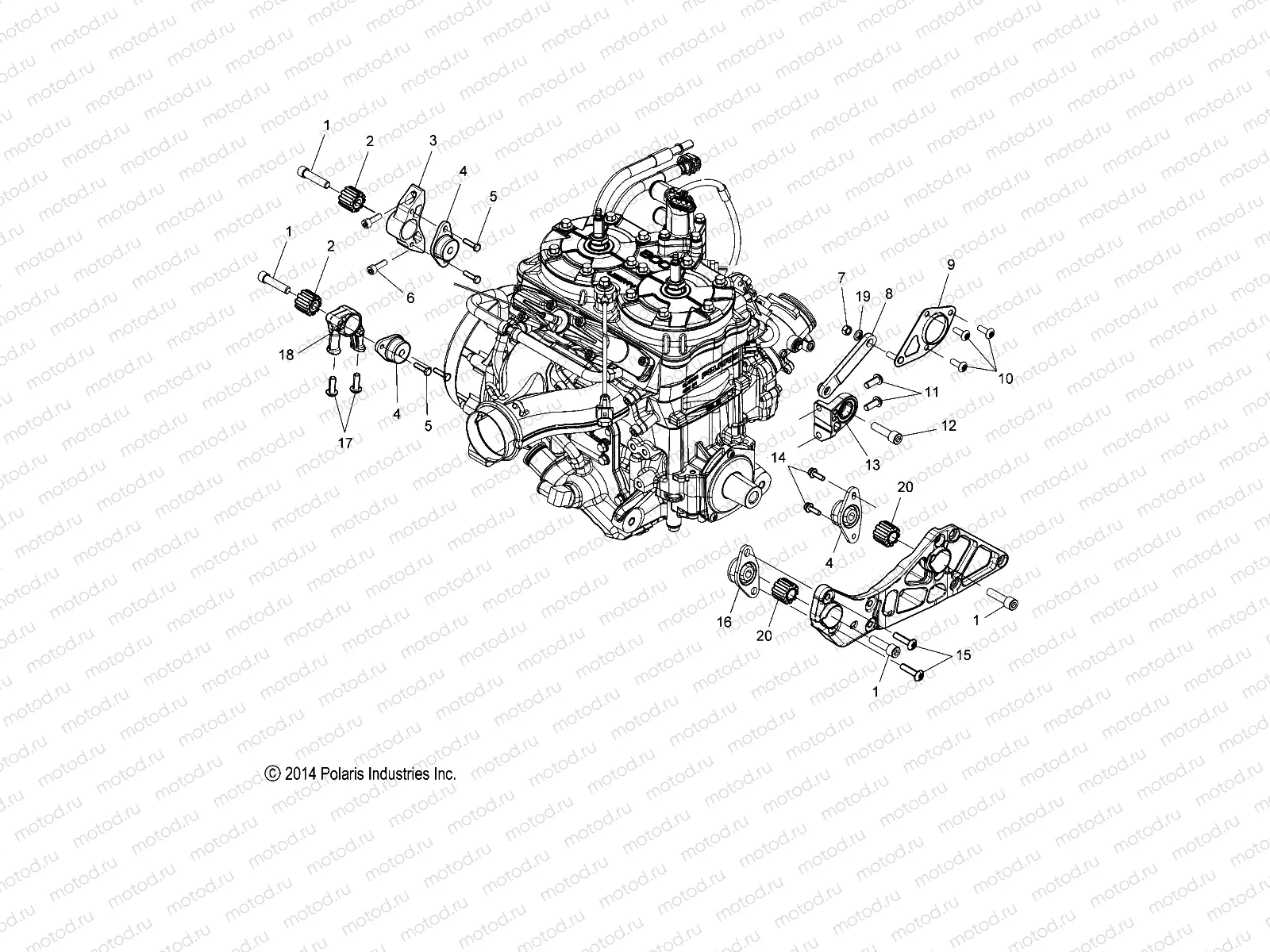 ENGINE | ENGINE, MOUNTING - S20EDP8PS ALL OPTIONS (49SNOWENGINEMOUNT158PROS)