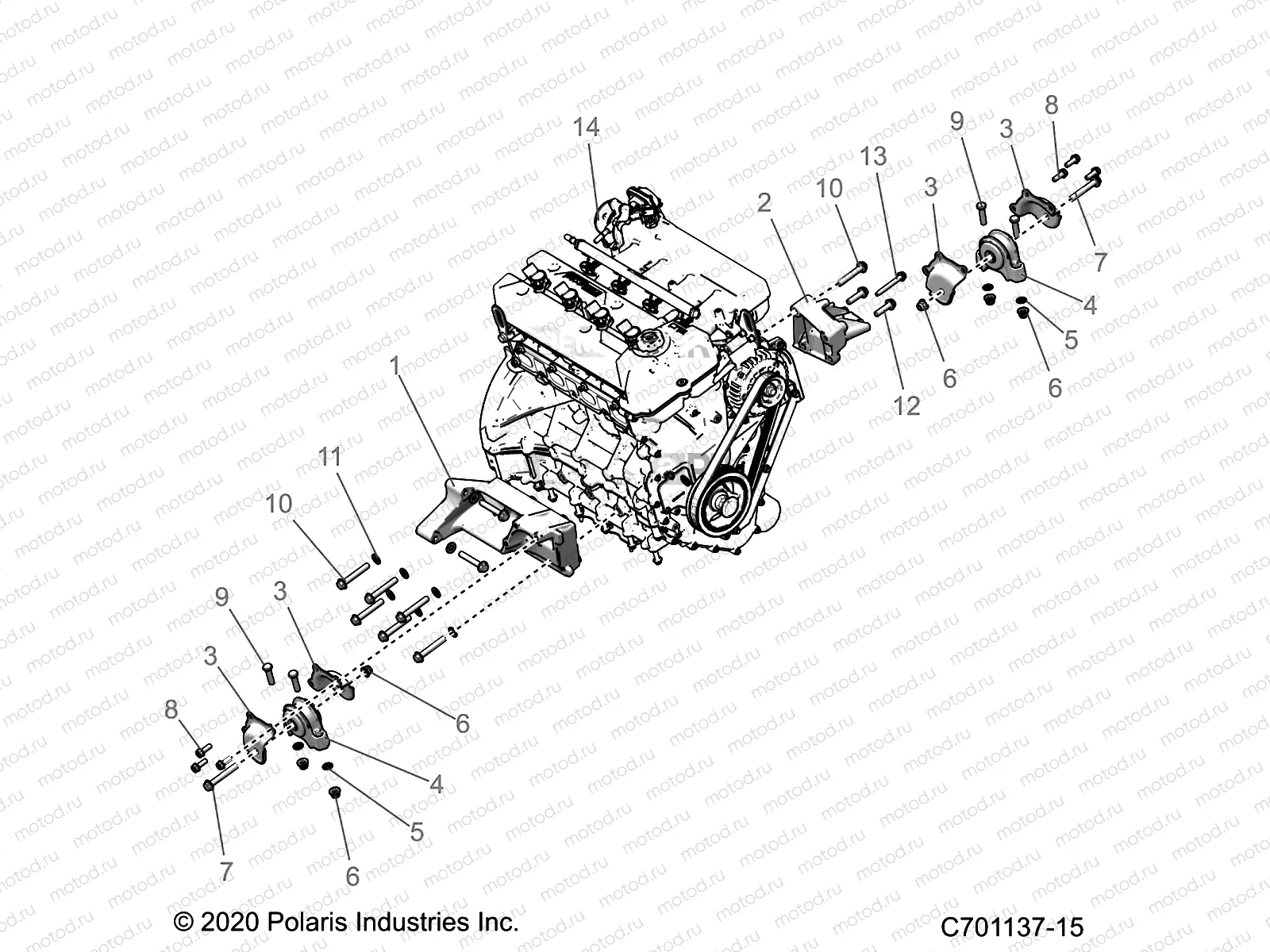 ENGINE | ENGINE, MOUNTING - Z22RME2KAG/BG/K2KAN/BN (C701137-09)