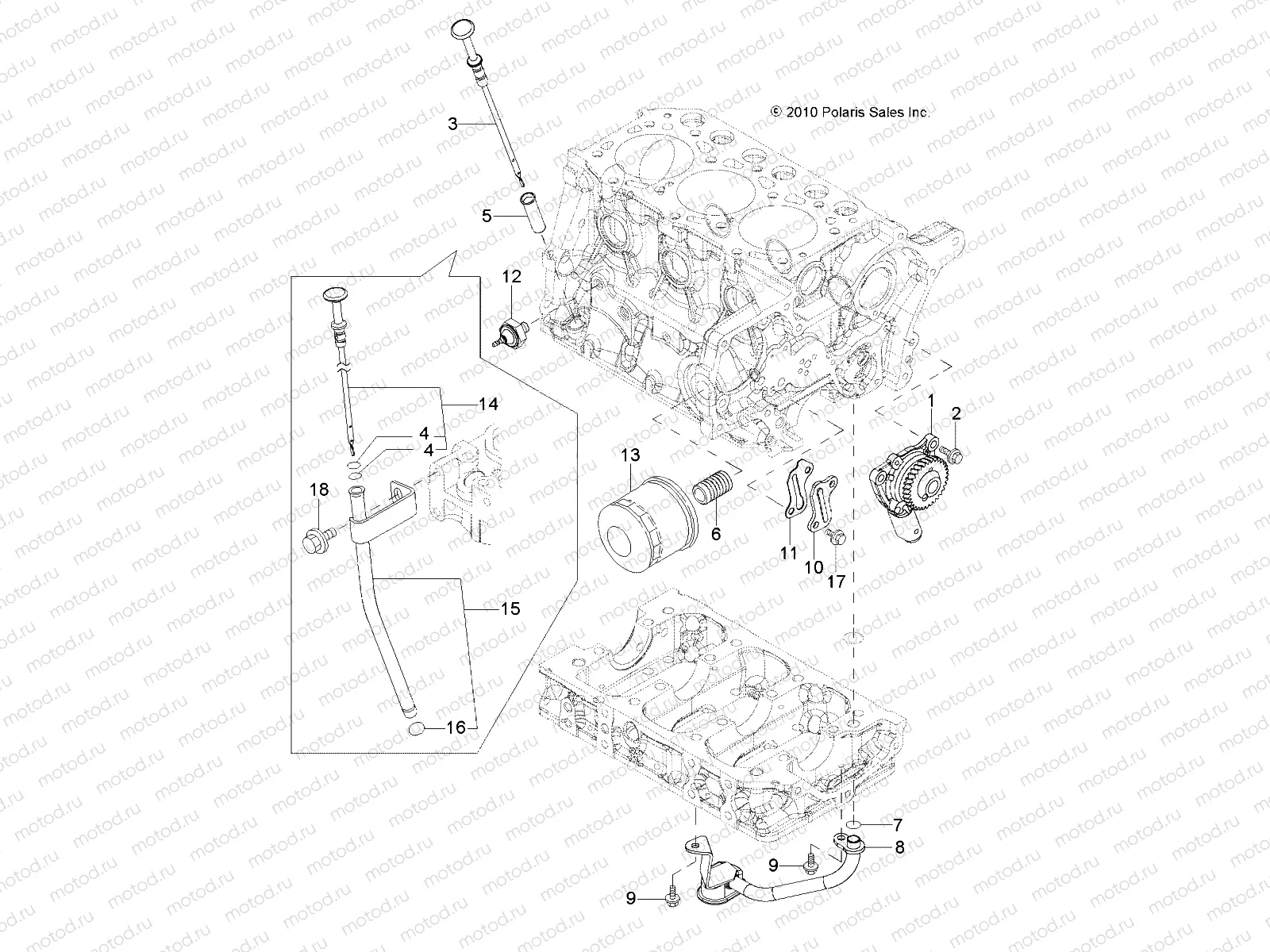 ENGINE | ENGINE, OIL SYSTEM and DIPSTICK - R14TH90DG (49RGROILPUMP11DCREW)