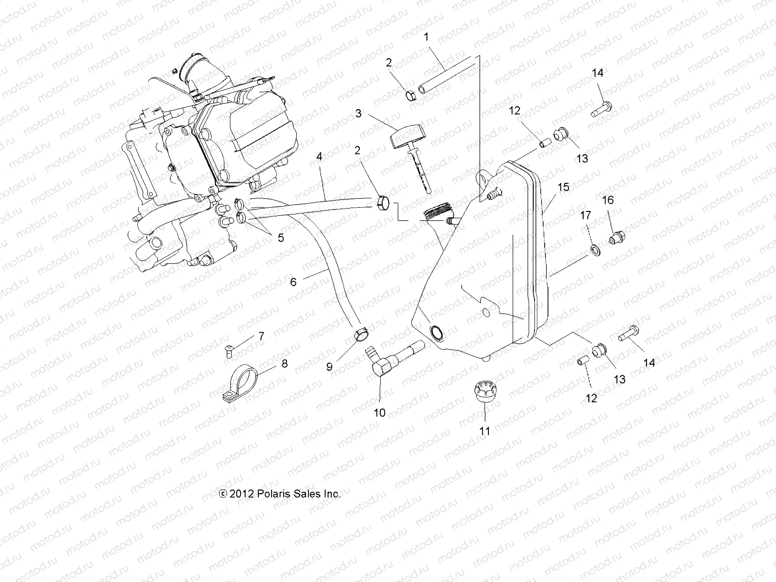 ENGINE | ENGINE, OIL SYSTEM and OIL TANK - A14MH46AA/AH/MS46AA (49ATVOIL13HAWK)