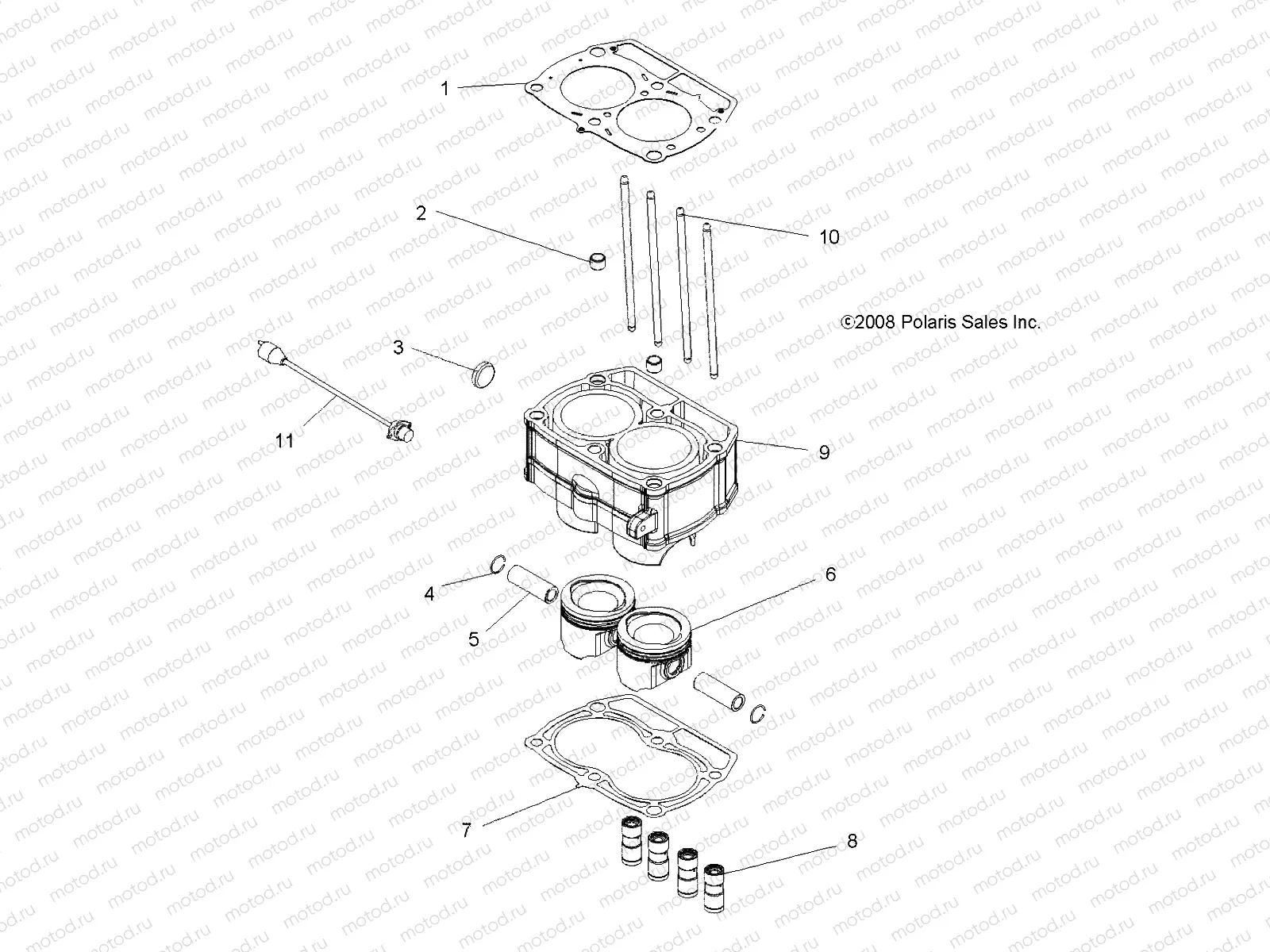 ENGINE | ENGINE, PISTON and CYLINDER - A09TN76AL/AX/AZ (49ATVPISTON09SPX2800)
