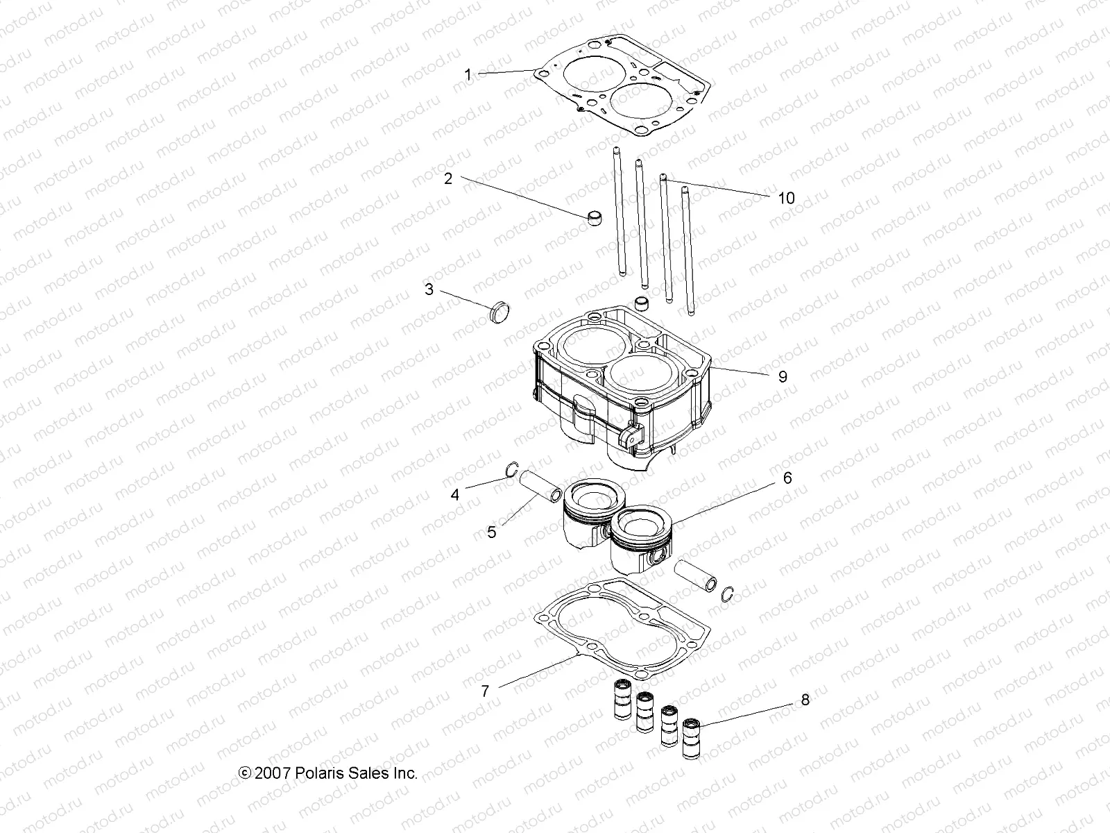 ENGINE | ENGINE, PISTON and CYLINDER - R10VH76FX (49ATVCYLINDER08VISTA)