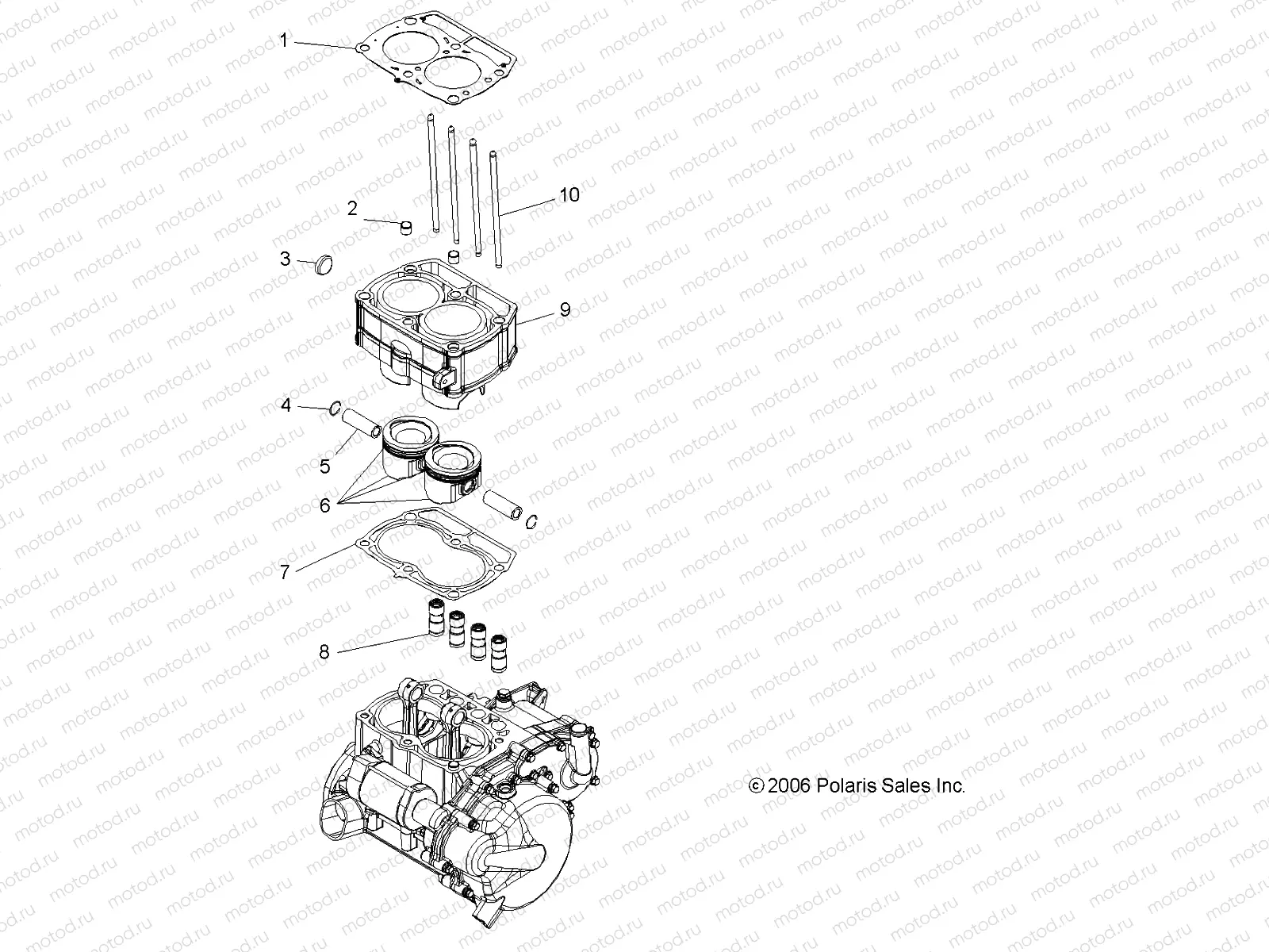 ENGINE | ENGINE, PISTON and CYLINDER - R12TH76/TH7E/TX7E ALL OPTIONS (49RGRPISTON077006X6)