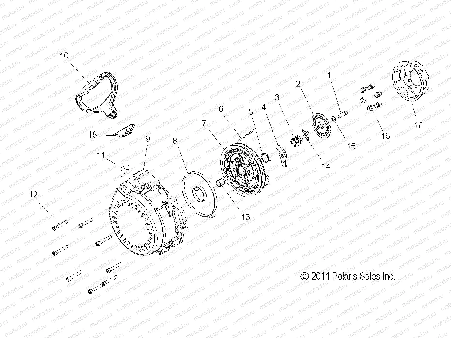 ENGINE | ENGINE, RECOIL STARTER - S20EFK6PS/6PEB (49SNOWRECOIL12800RMK)