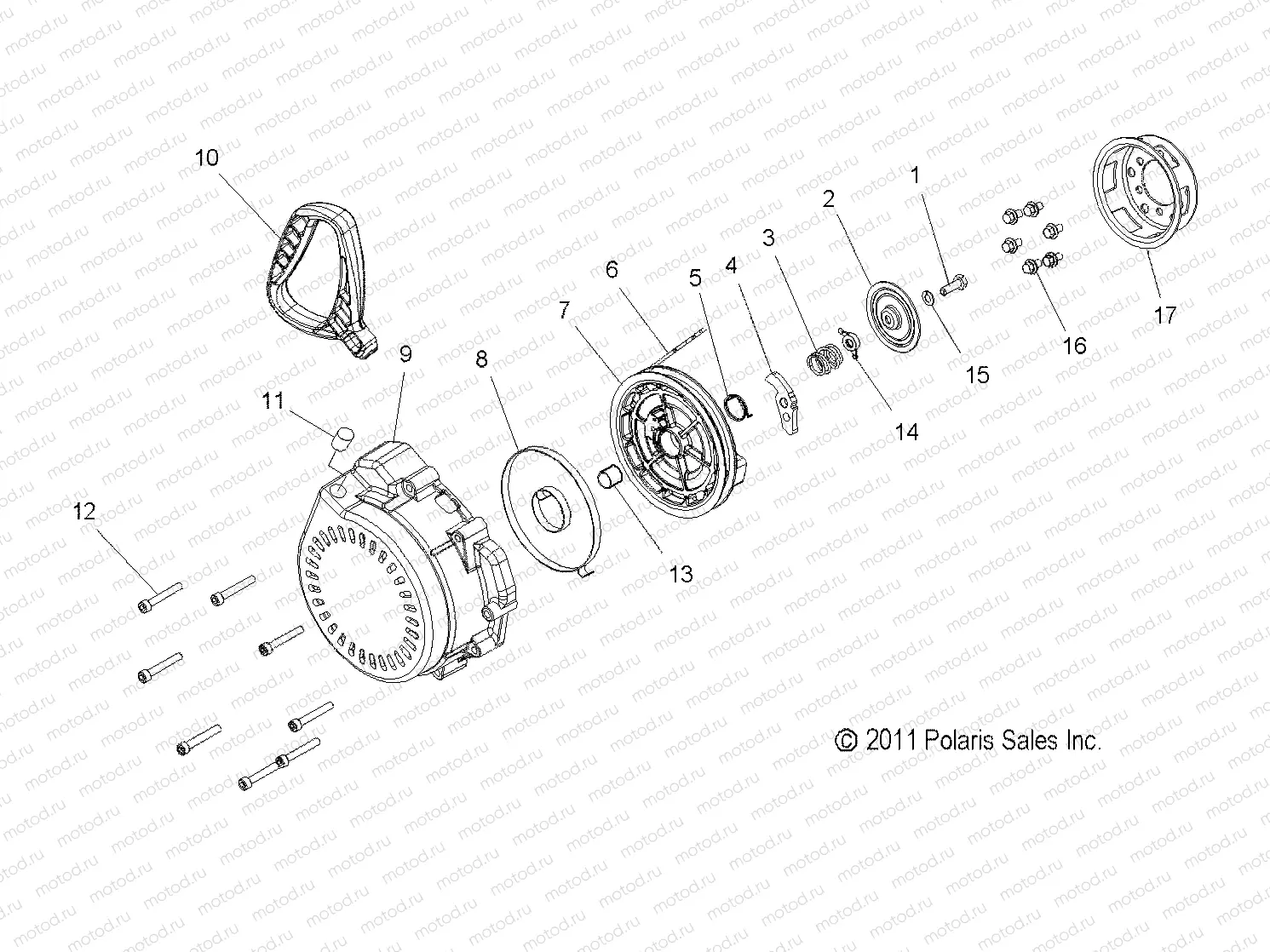 ENGINE | ENGINE, RECOIL STARTER - S21EDB6PSL (49SNOWRECOIL12SB)