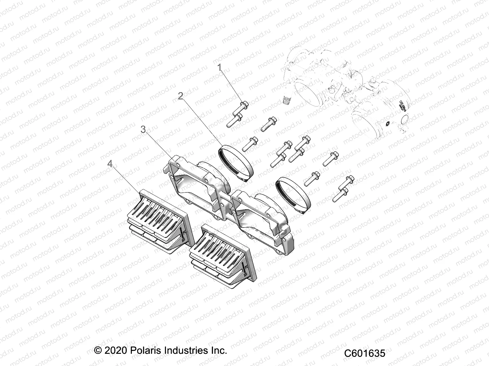 ENGINE | ENGINE, REED VALVE and THROTTLE BODY ADAPTOR - S22TLT6REL (C601635)