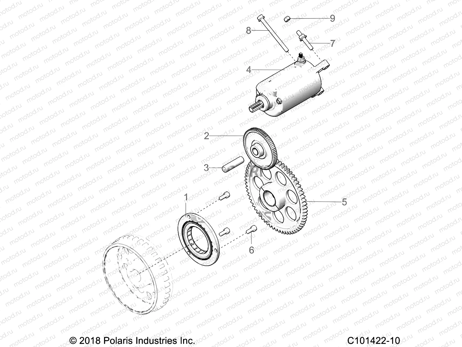 ENGINE | ENGINE, STARTER DRIVE - A23SJS57CX (C101422-10)