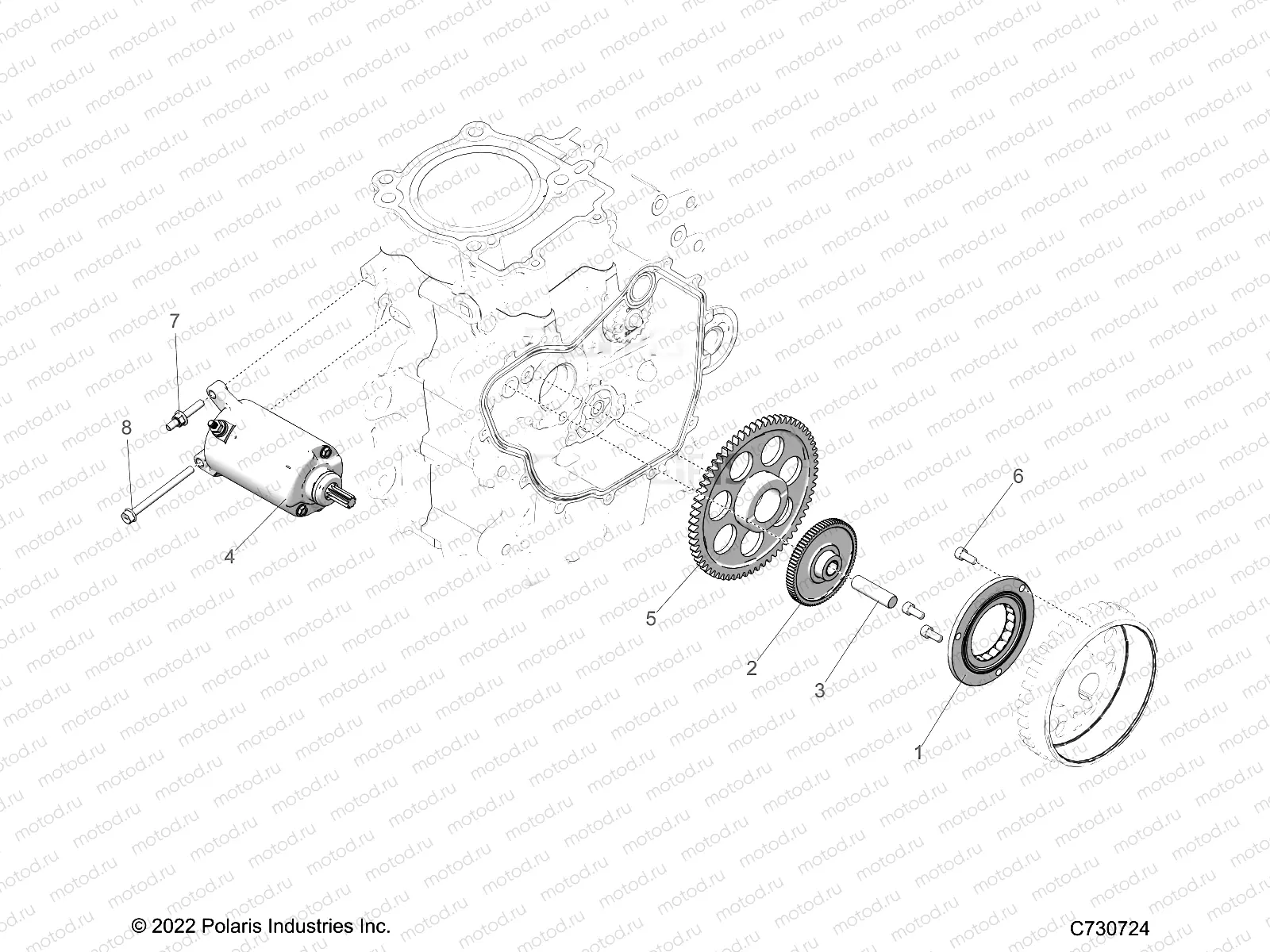 ENGINE | ENGINE, STARTER DRIVE - R23CDA57A1 (C730724)