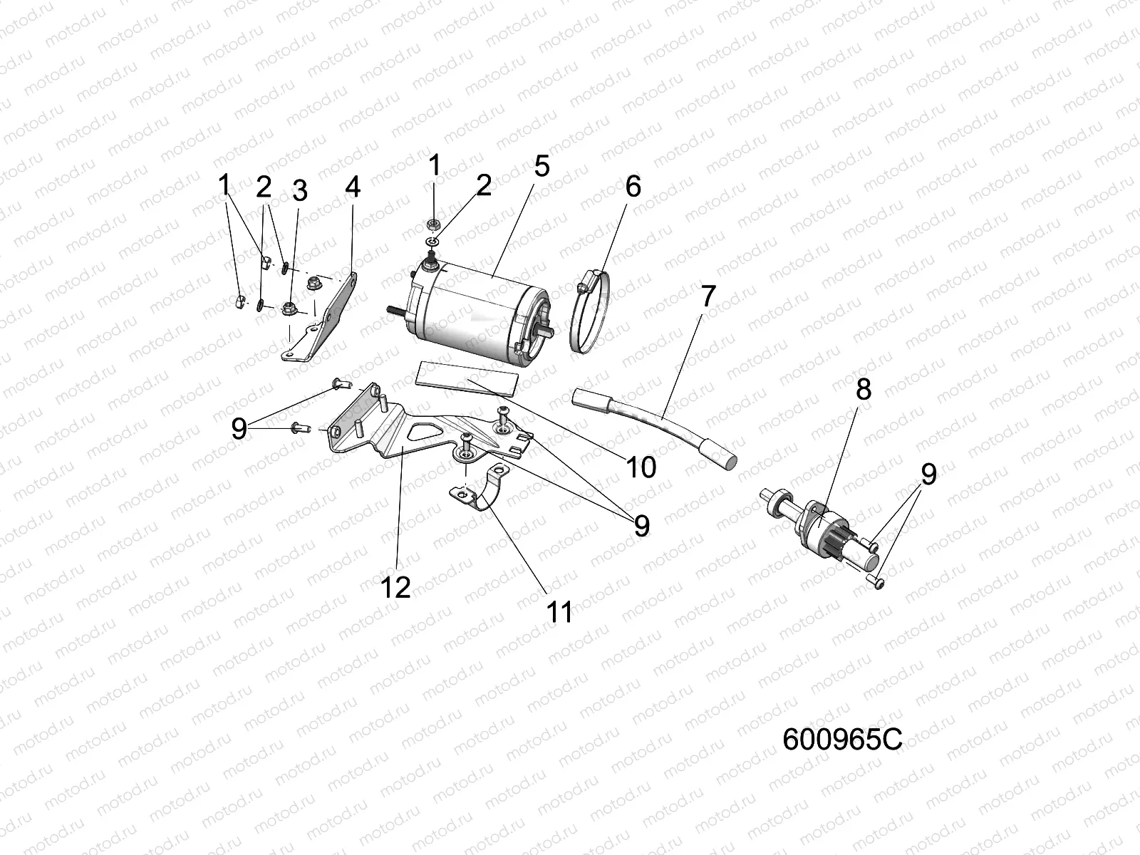ENGINE | ENGINE, STARTER MOTOR - S21DDL8RS ELECT. START OPTON (600965C)