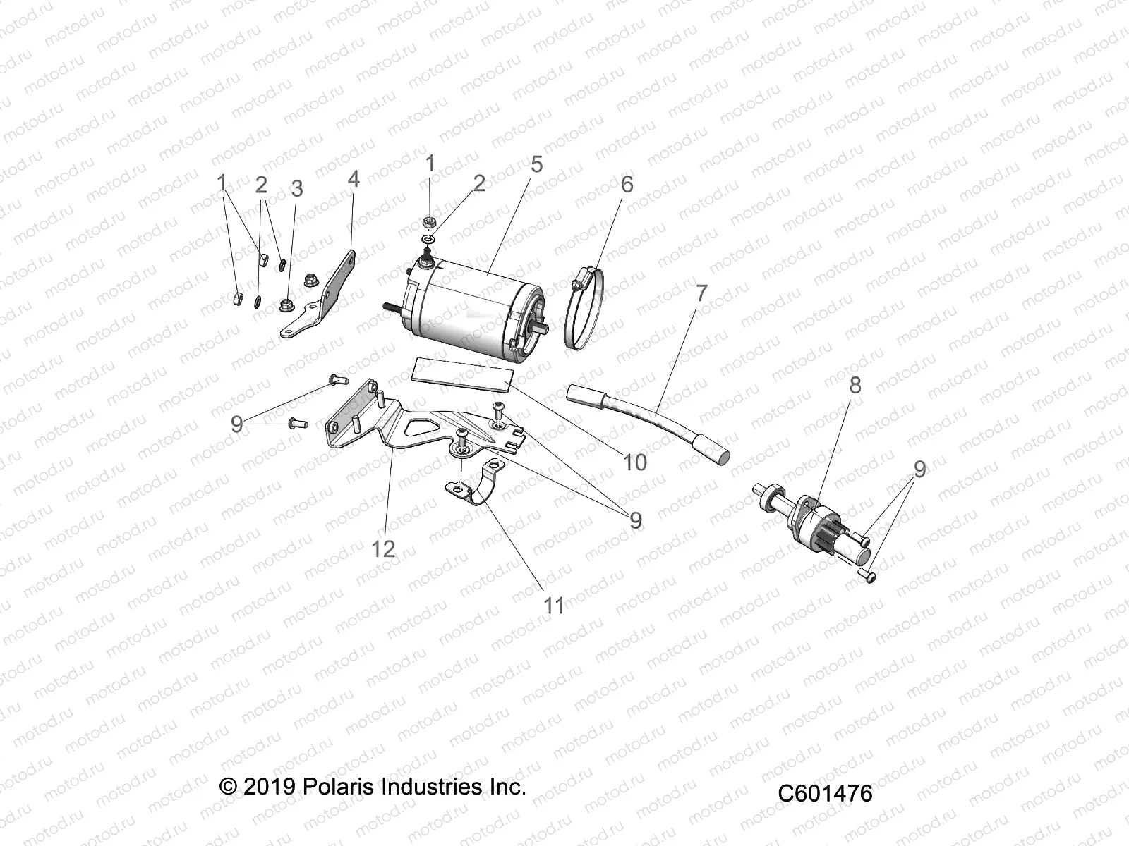 ENGINE | ENGINE, STARTER MOTOR - S21TKV6RS/6RE ELECT. START OPTON (C601476)