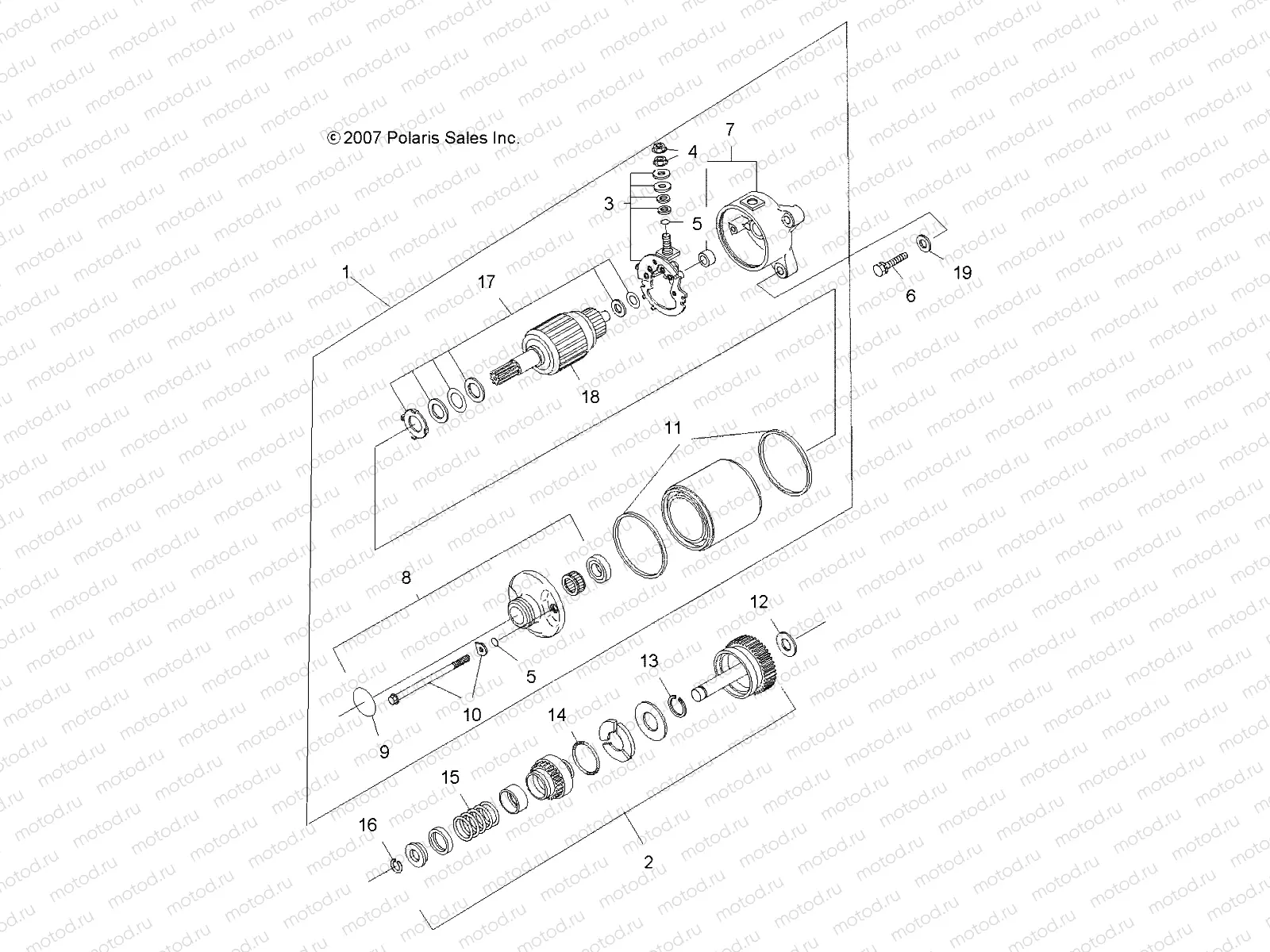 ENGINE | ENGINE, STARTING MOTOR - A08BA32AA (49ATVSTARTER08TB)