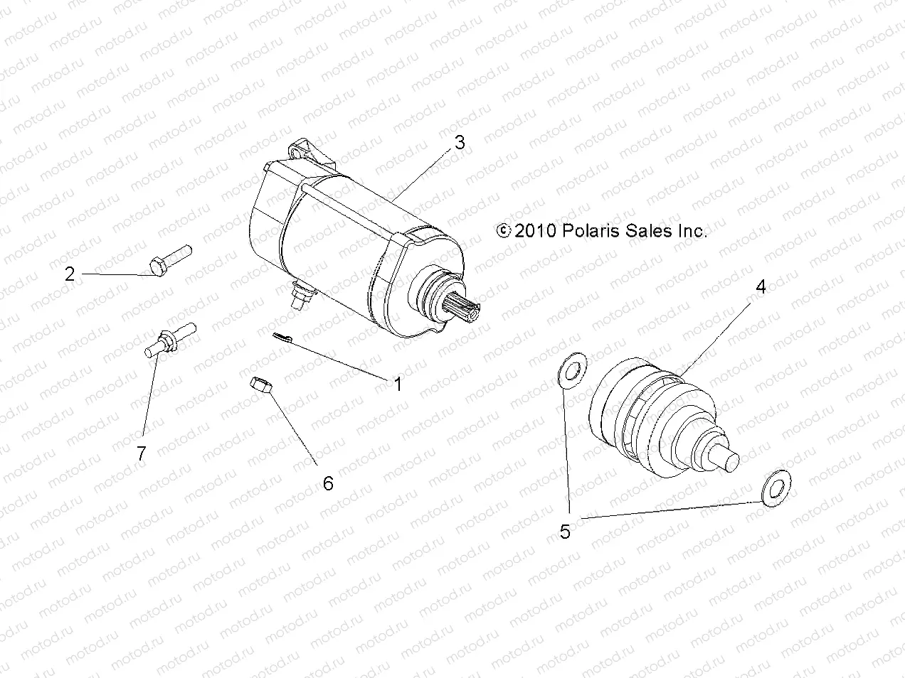 ENGINE | ENGINE, STARTING MOTOR - A12CF76FF (49ATVSTARTER116X6)
