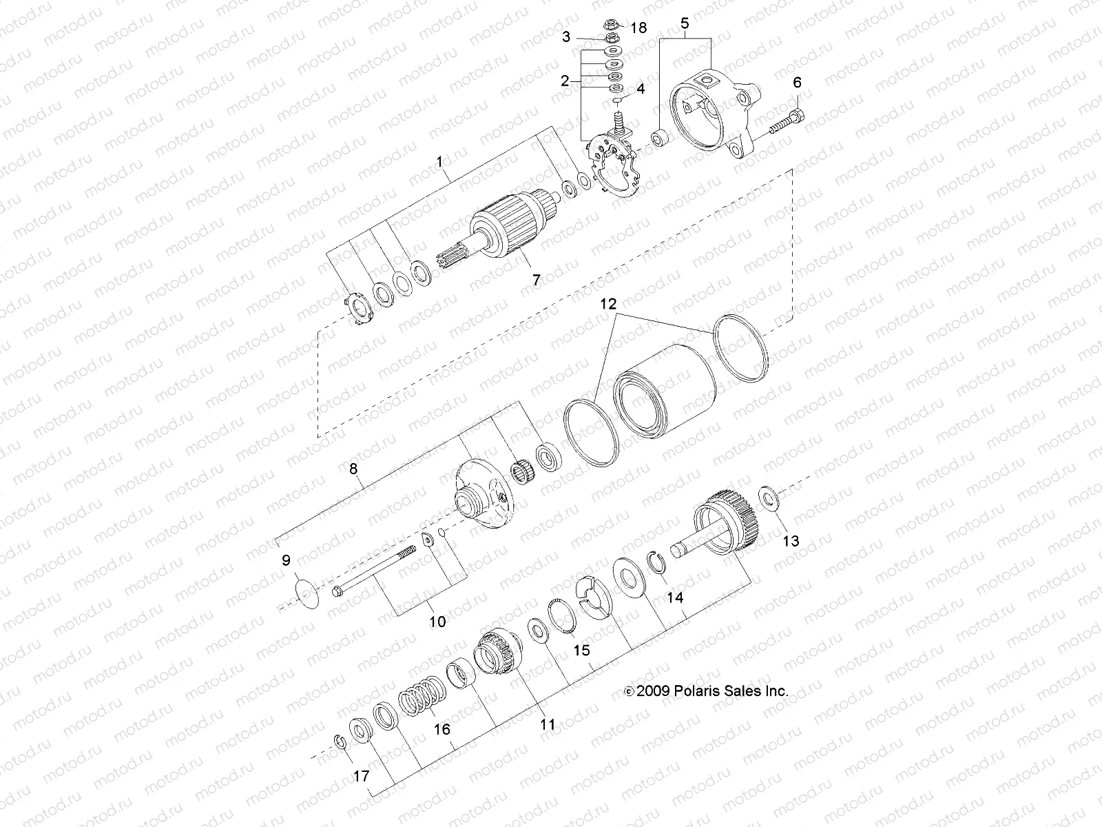 ENGINE | ENGINE, STARTING MOTOR - R13RH45AG (49RGRSTARTINGMTR10)