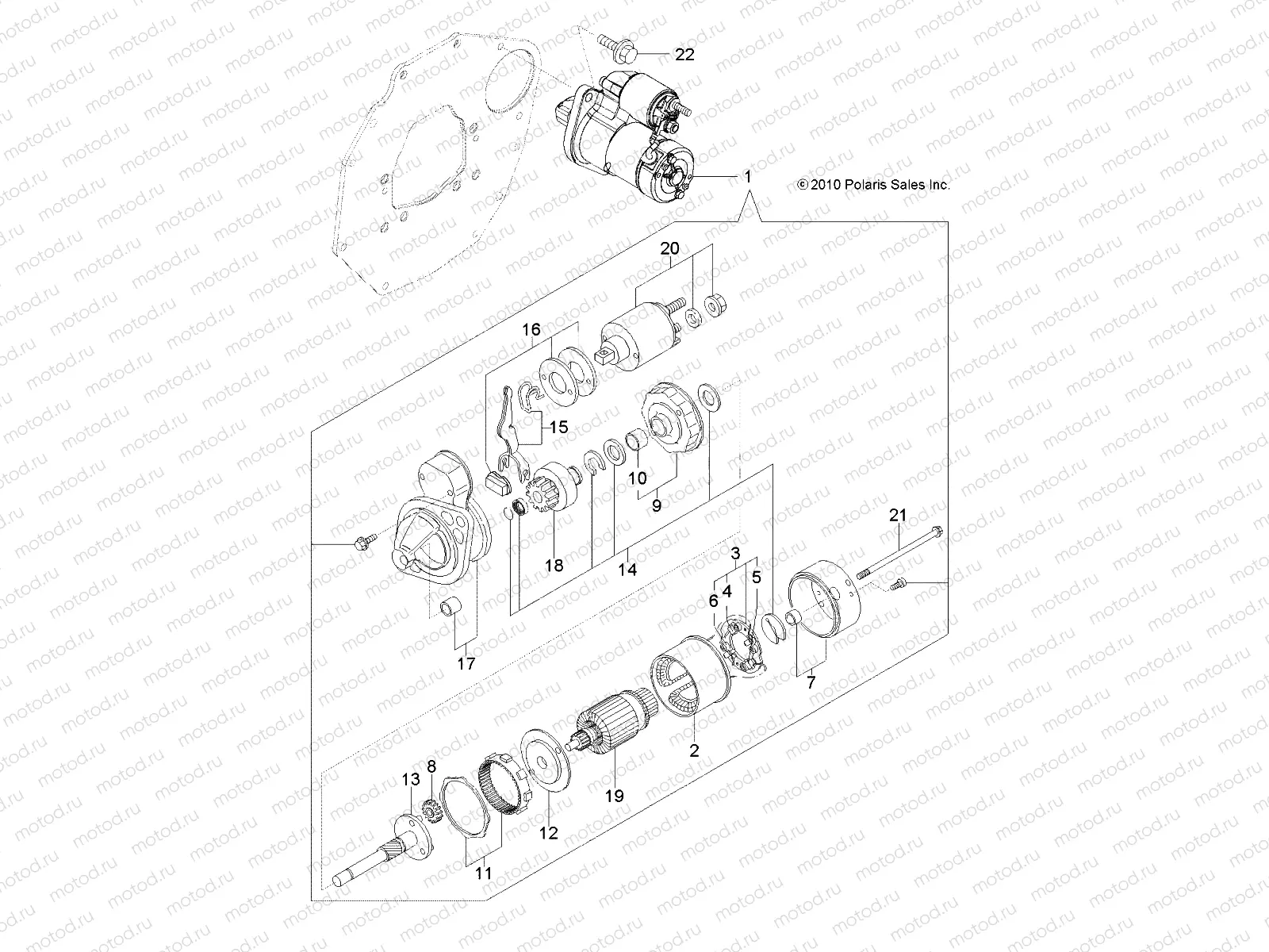 ENGINE | ENGINE, STARTING MOTOR - R13TH90DG (49RGRSTARTINGMTR11DCREW)