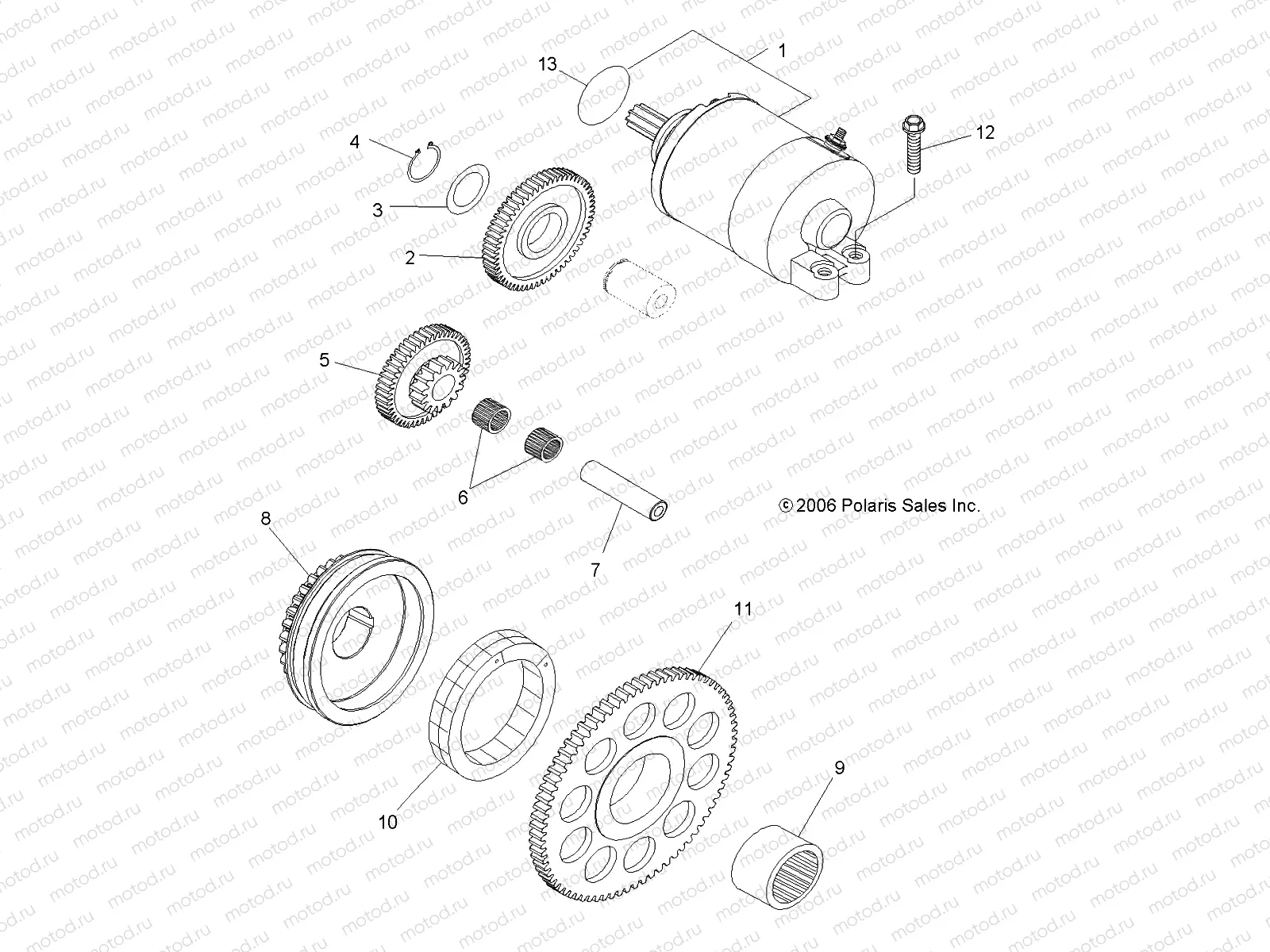 ENGINE | ENGINE, STARTING SYSTEM - A08GJ52AA/AB/AC (49ATVSTARTER07OUT525)