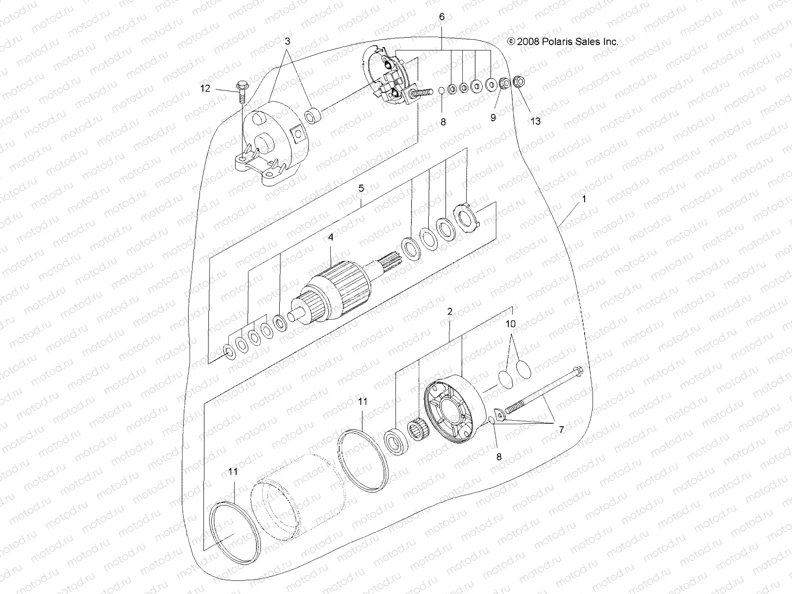 ENGINE | ENGINE, STARTING SYSTEM - A09ZN55FX (49ATVSTARTER09SPXP550)