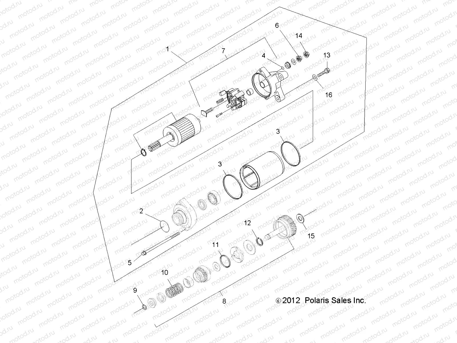 ENGINE | ENGINE, STARTING SYSTEM - A14MH46AA/AH/MS46AA (49ATVSTARTER12400)