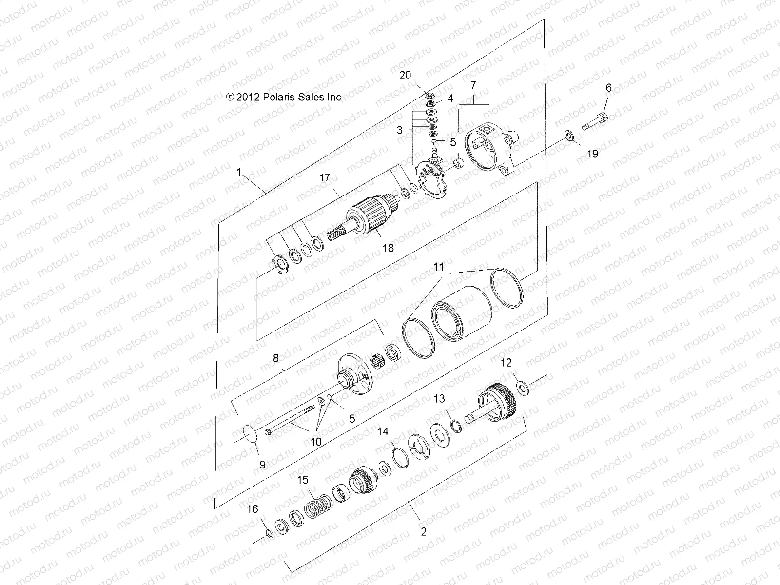 ENGINE | ENGINE, STARTING SYSTEM (Built 10/03/11 and Before) - A12MH46AF/AX/AZ (49ATVSTARTER12SP500)