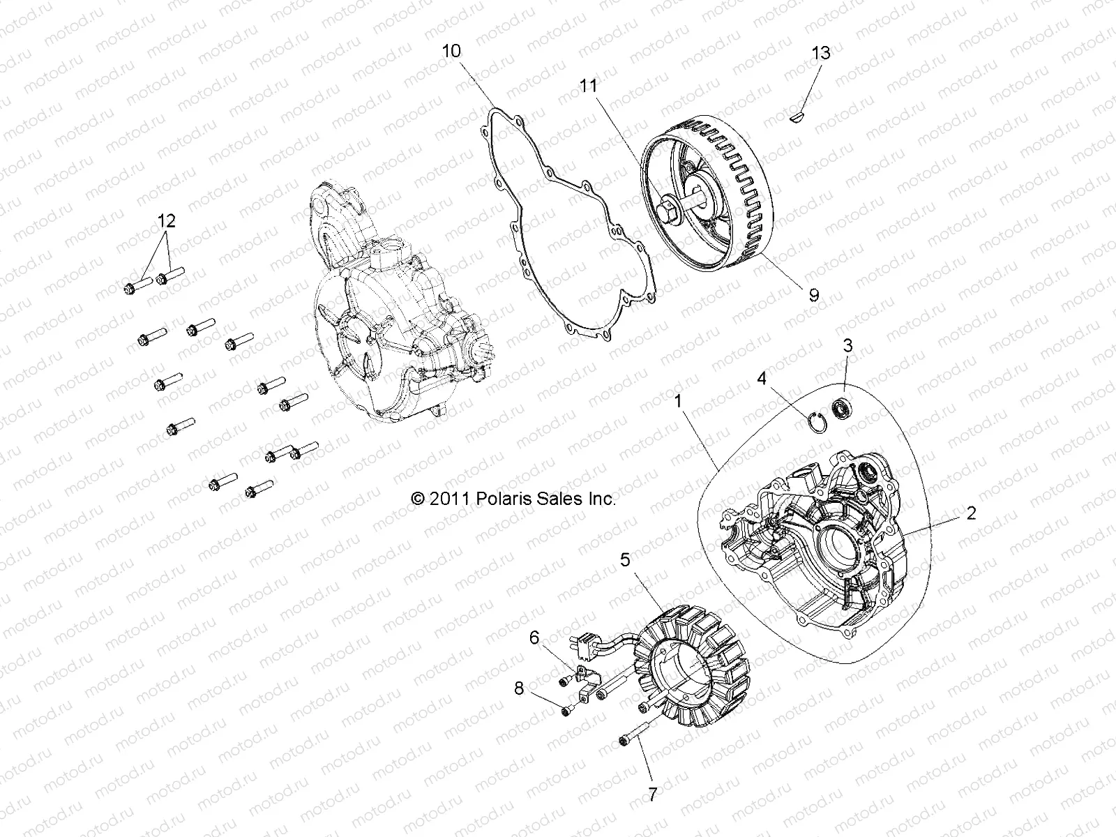 ENGINE | ENGINE, STATOR and COVER - Z14XT9EFX (49RGRMAGNETOCVR12RZRXP900)