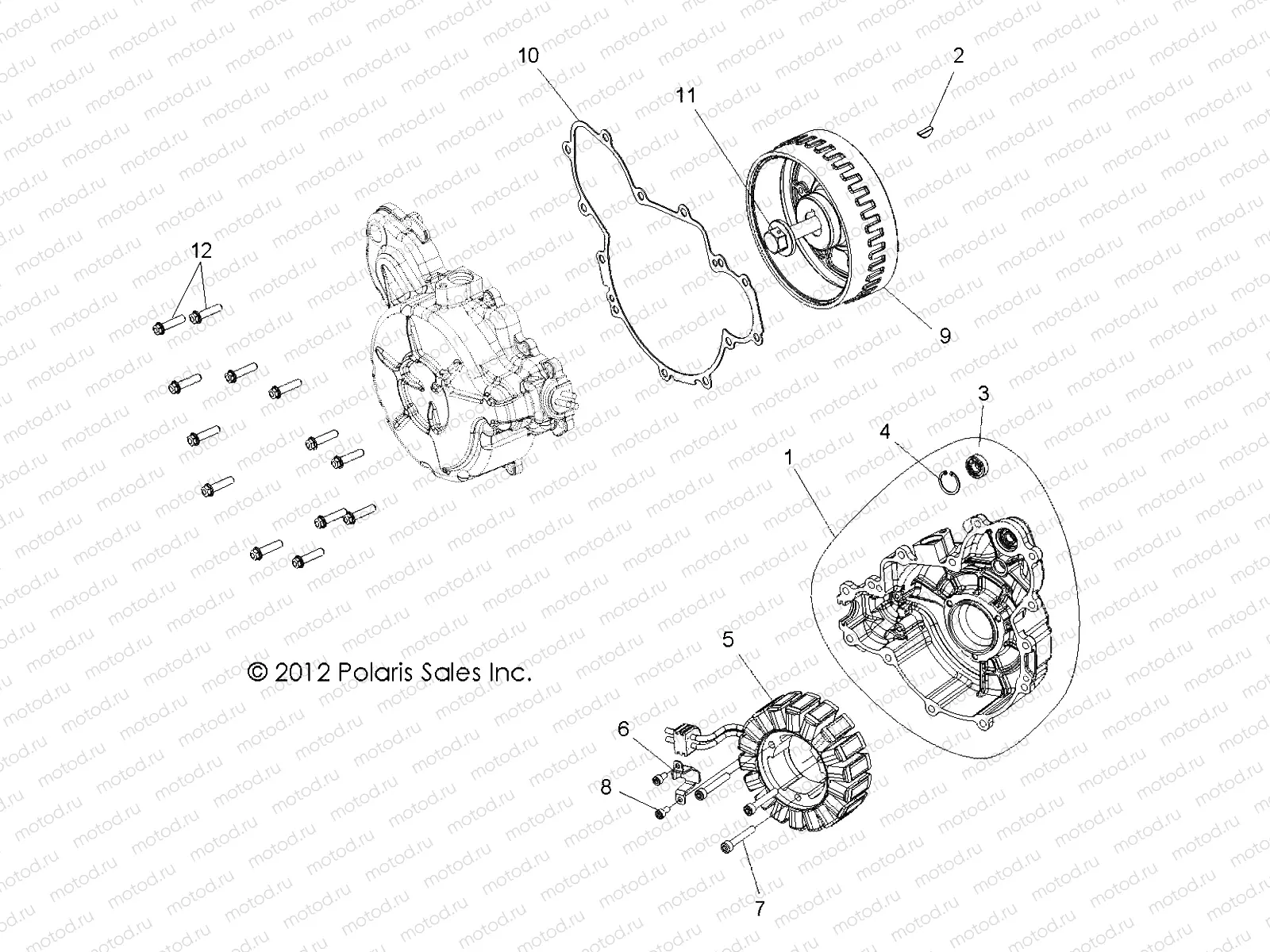 ENGINE | ENGINE, STATOR and COVER - Z16VCE87AB/AR/AE/AS (49RGRMAGNETOCVR13900XP)