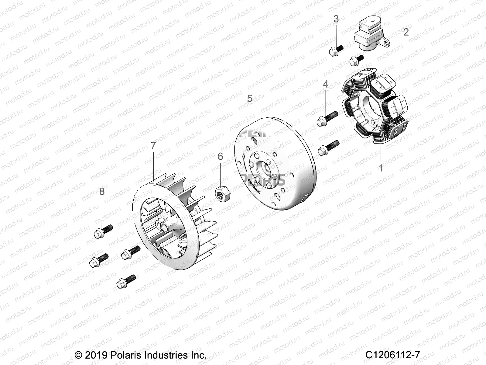 ENGINE | ENGINE, STATOR AND FLYWHEEL - A23HBE07B2 (C1206112-7)