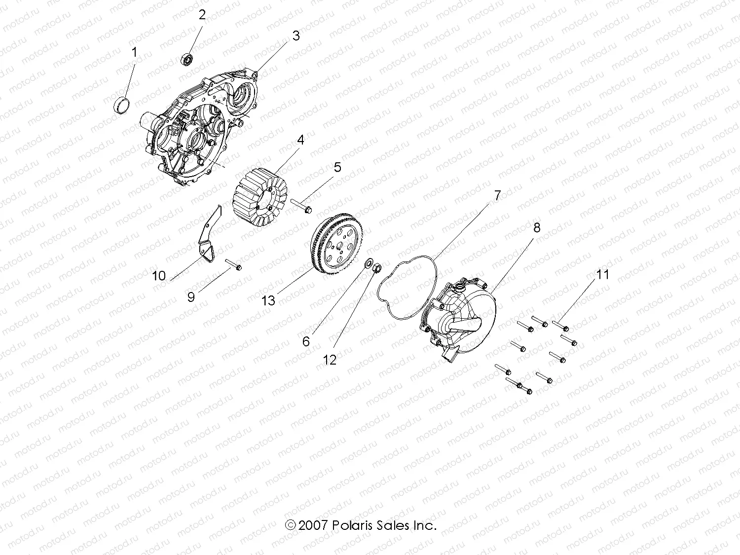 ENGINE | ENGINE, STATOR and FLYWHEEL - R11XH76AW/AZ/XY76AA (49ATVMAGNETO08VISTA)