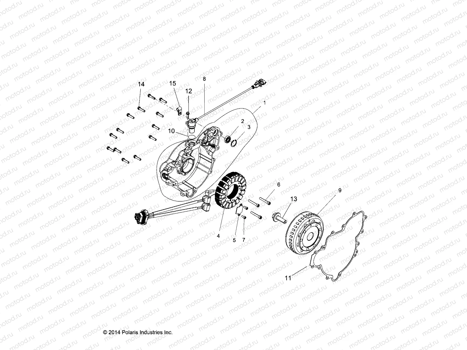 ENGINE | ENGINE, STATOR AND FLYWHEEL - Z15VFE99AT/AV/AP (49RGRSTATOR1510004)