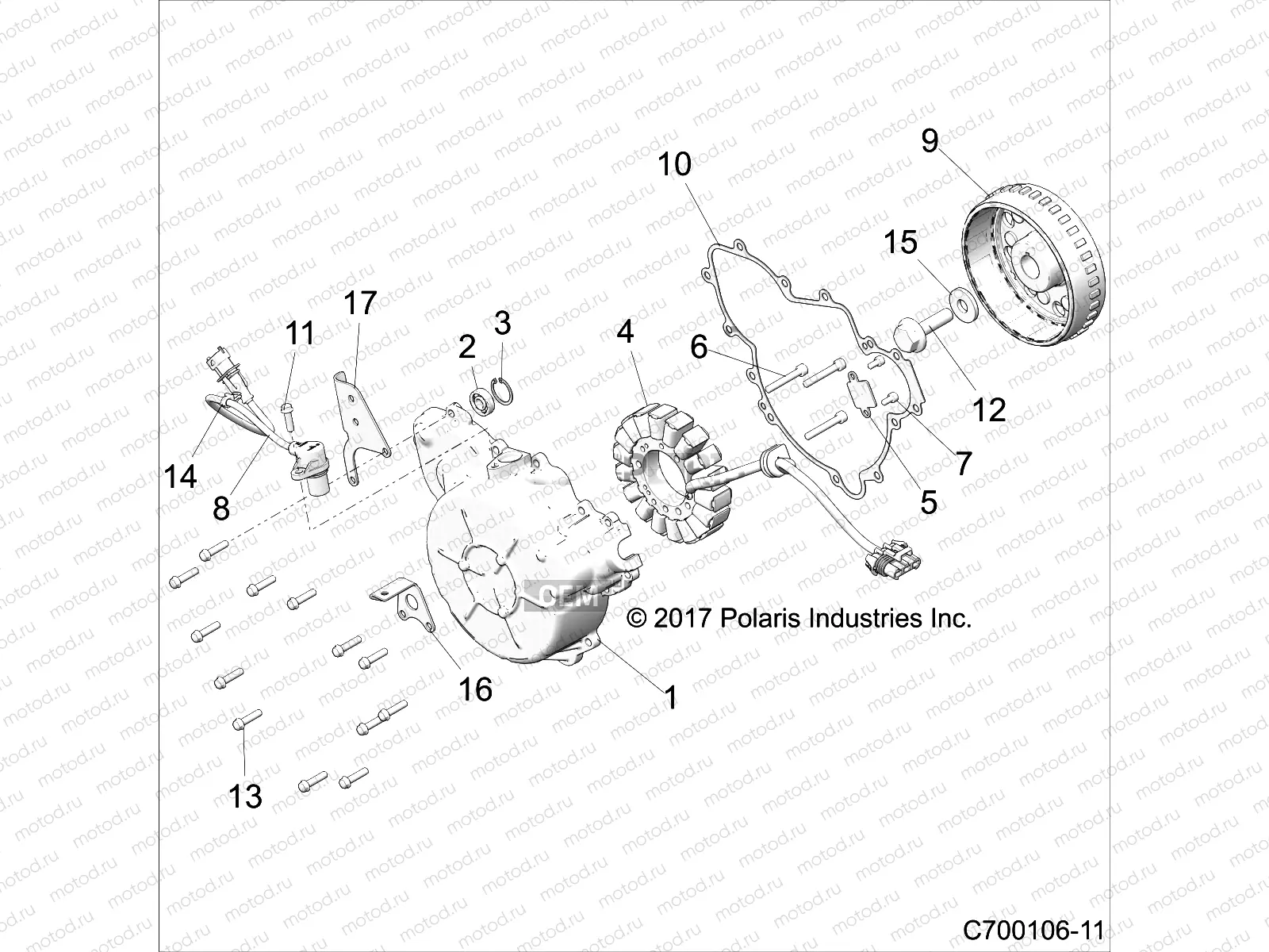 ENGINE | ENGINE, STATOR AND FLYWHEEL - Z20S1E99AG/AK/BG/BK (c700106-11)