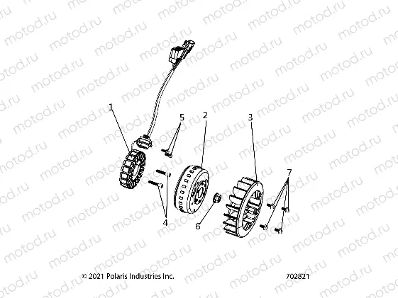 ENGINE | ENGINE, STATOR and FLYWHEEL - Z21HCB18B2 (702821)