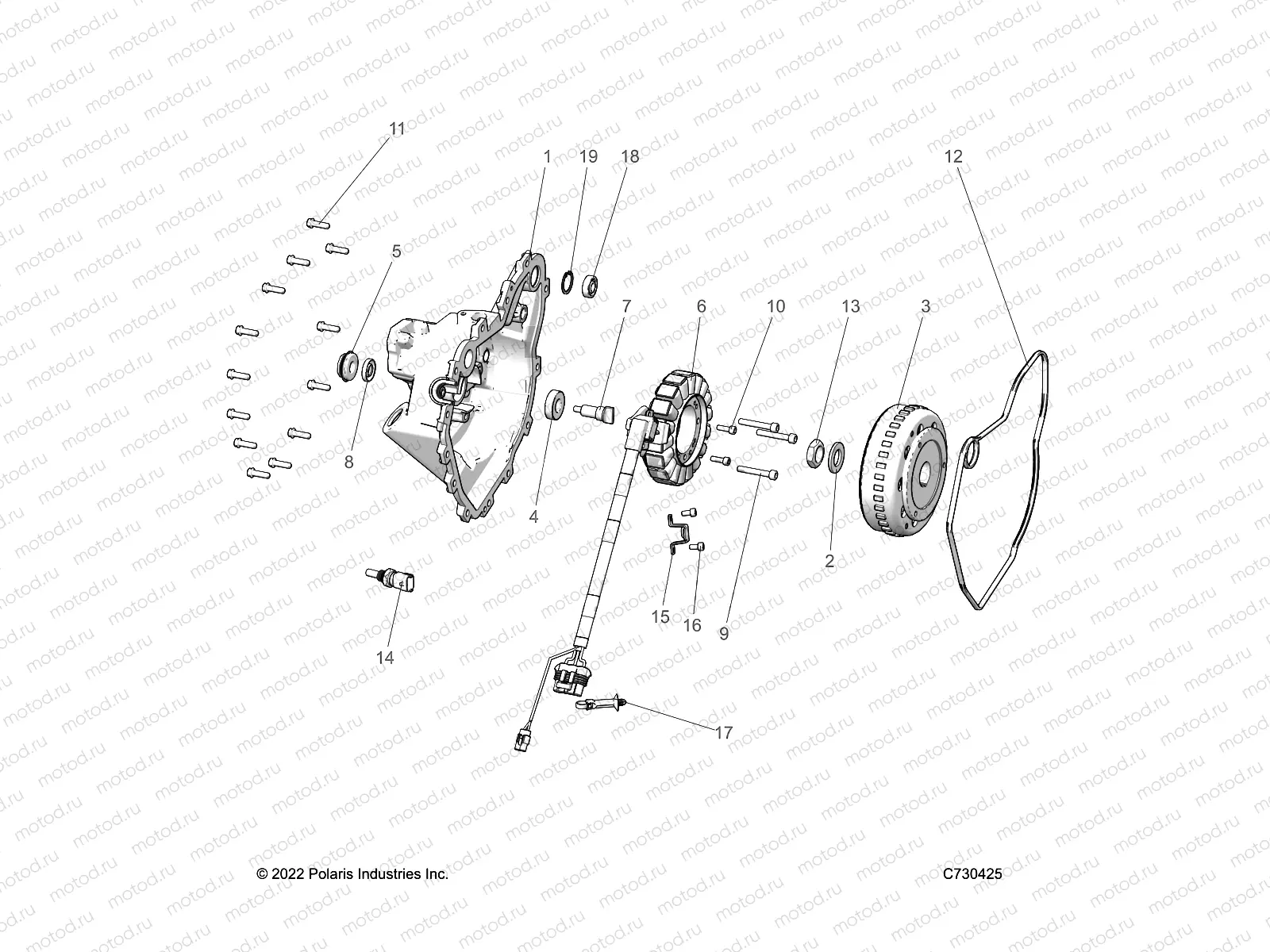 ENGINE | ENGINE, STATOR COVER and FLYWHEEL - R23MAA57F1/SC9/CK/F1/F9 (C730425)