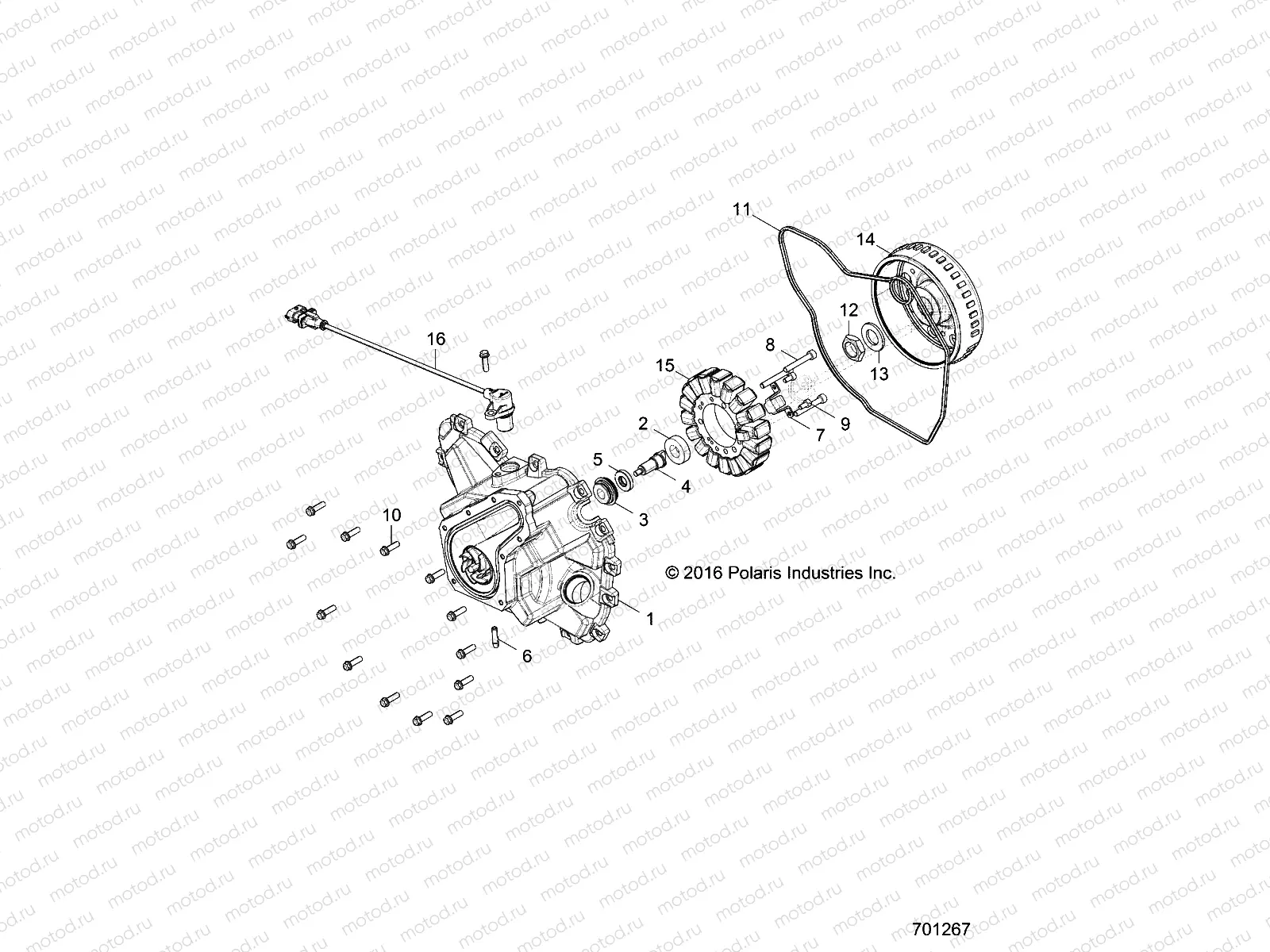 ENGINE | ENGINE, STATOR COVER AND FLYWHEEL - Z19VHA57F2 (701267)