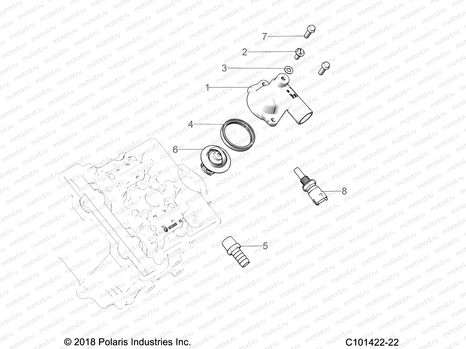 ENGINE | ENGINE, THERMOSTAT and COVER - A19SHS57RS (C101422-22)