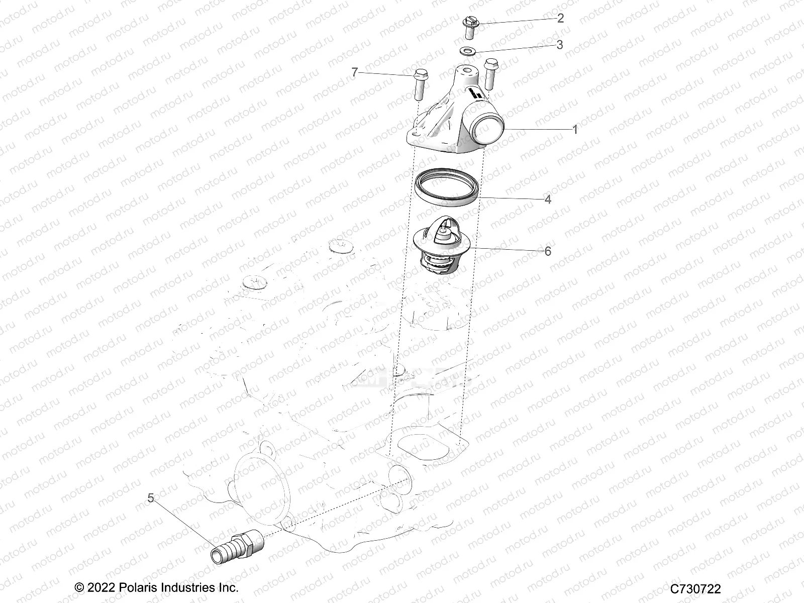 ENGINE | ENGINE, THERMOSTAT and COVER - R23CCA57A1/A7 (C730722)