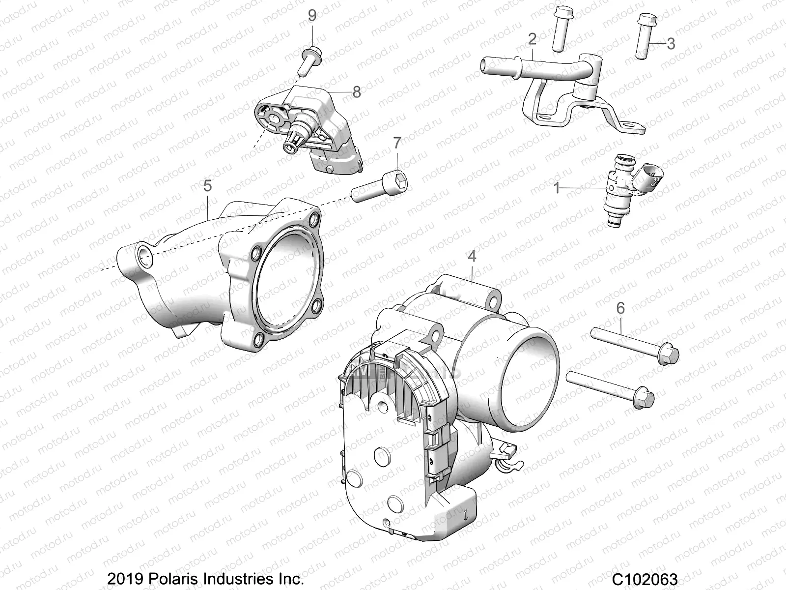 ENGINE | ENGINE, THROTTLE BODY and FUEL RAIL - A19SWS57C1/C2 (C102063)