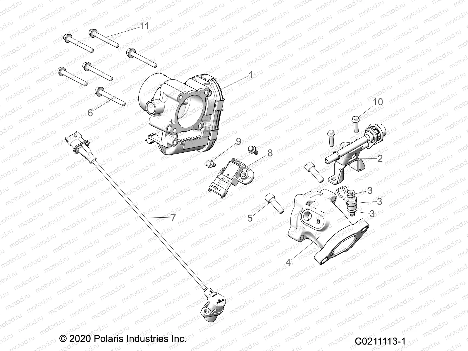 ENGINE | ENGINE, THROTTLE BODY and FUEL RAIL - A20SEF57D5 (C0211113-1)