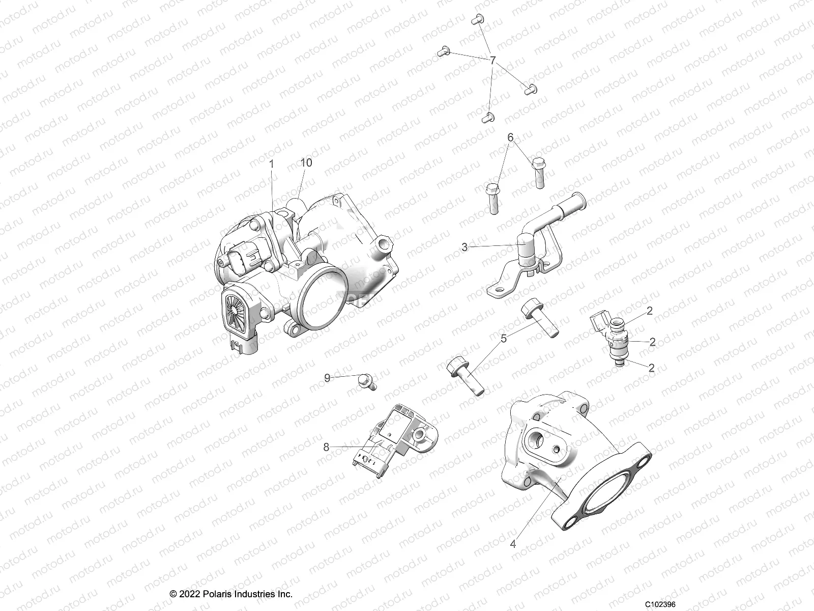 ENGINE | ENGINE, THROTTLE BODY and FUEL RAIL - A22SHZ57AE (C102396)