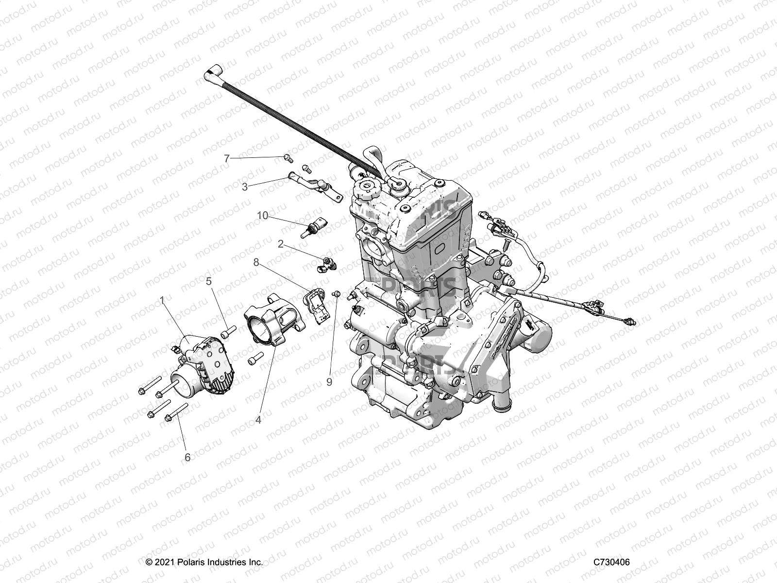 ENGINE | ENGINE, THROTTLE BODY and FUEL RAIL - D22M4A57B4/G57B4 (C730406)