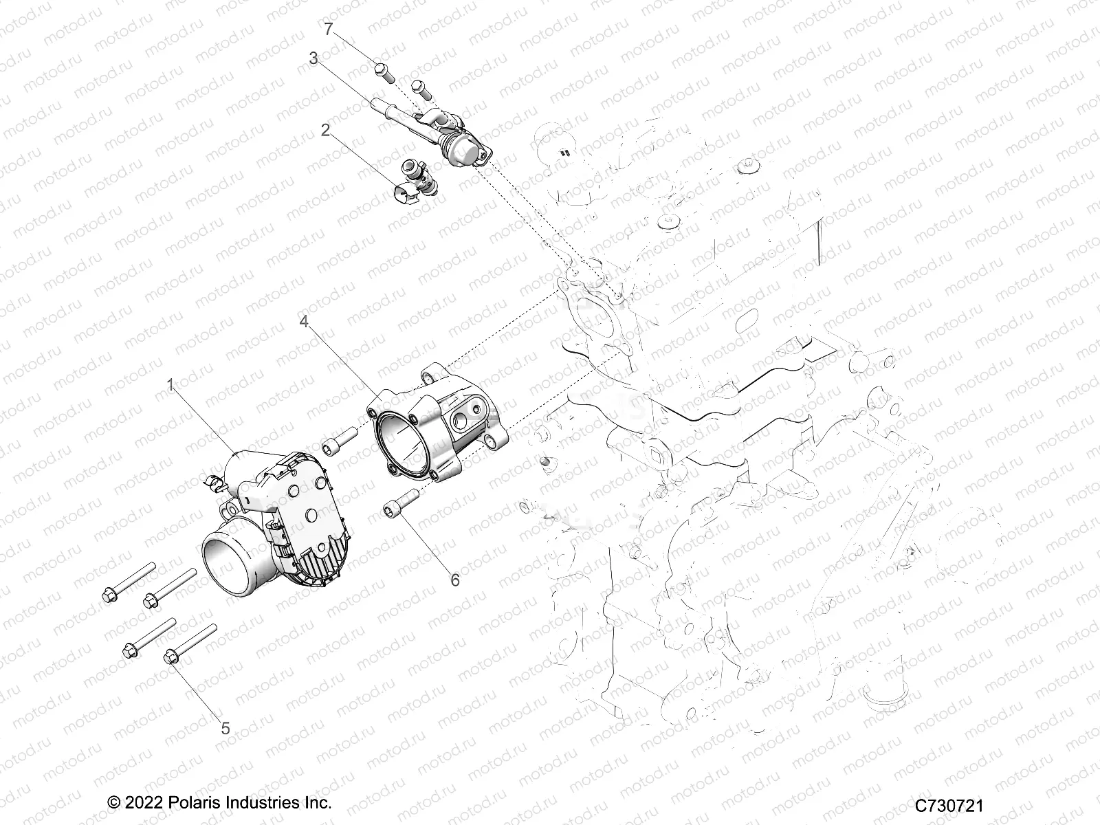 ENGINE | ENGINE, THROTTLE BODY and FUEL RAIL - R23CCA57A1/A7 (C730721)