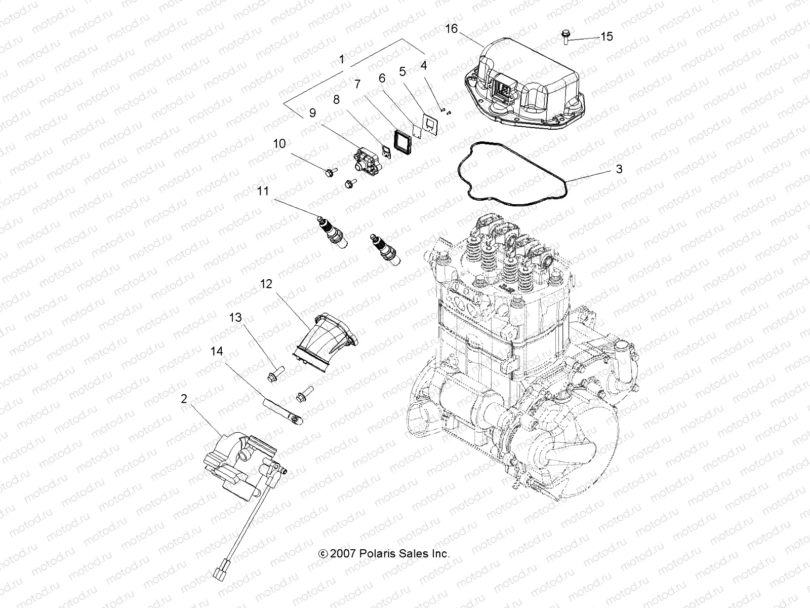 ENGINE | ENGINE, THROTTLE BODY MOUNTING - A08DN76FC (49ATVTHROTTLEBODY08SPTRG800)