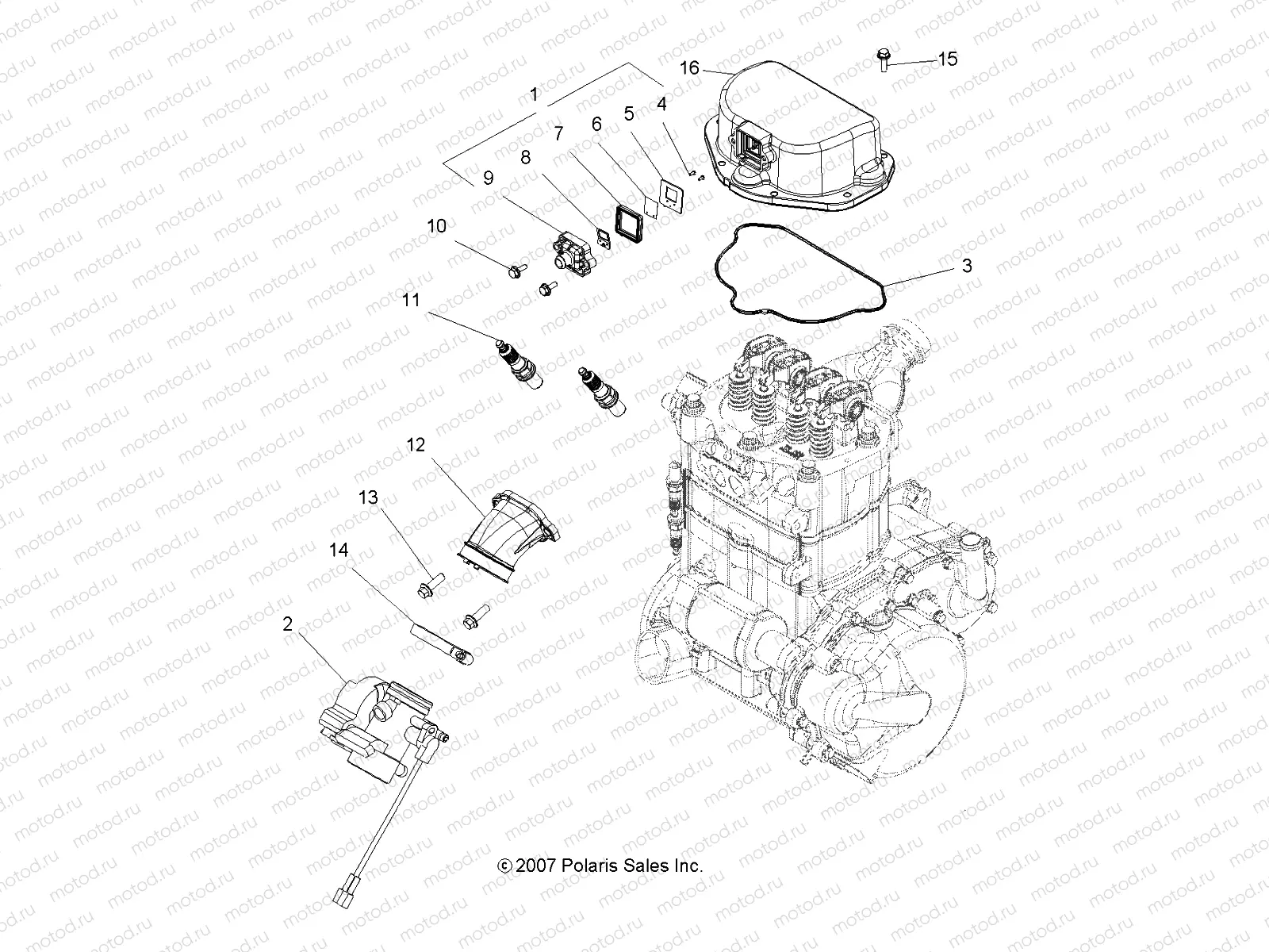 ENGINE | ENGINE, THROTTLE BODY MOUNTING - A08MH76SS/SF (49ATVTHROTTLEBODY08SP800EFI)