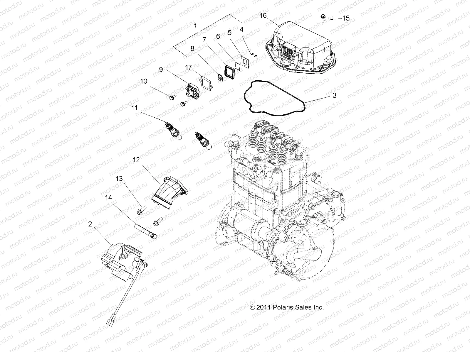ENGINE | ENGINE, THROTTLE BODY MOUNTING - A14CF76FA (49ATVTHROTTLEBODY12SP800)