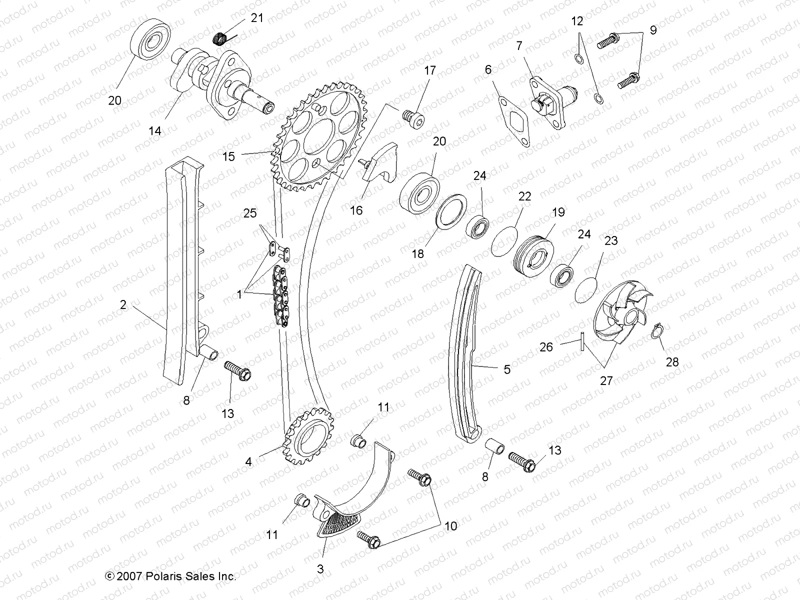 ENGINE | ENGINE, TIMING SYSTEM - A08GP52AA (49ATVCAMCHAIN08OUT525S)