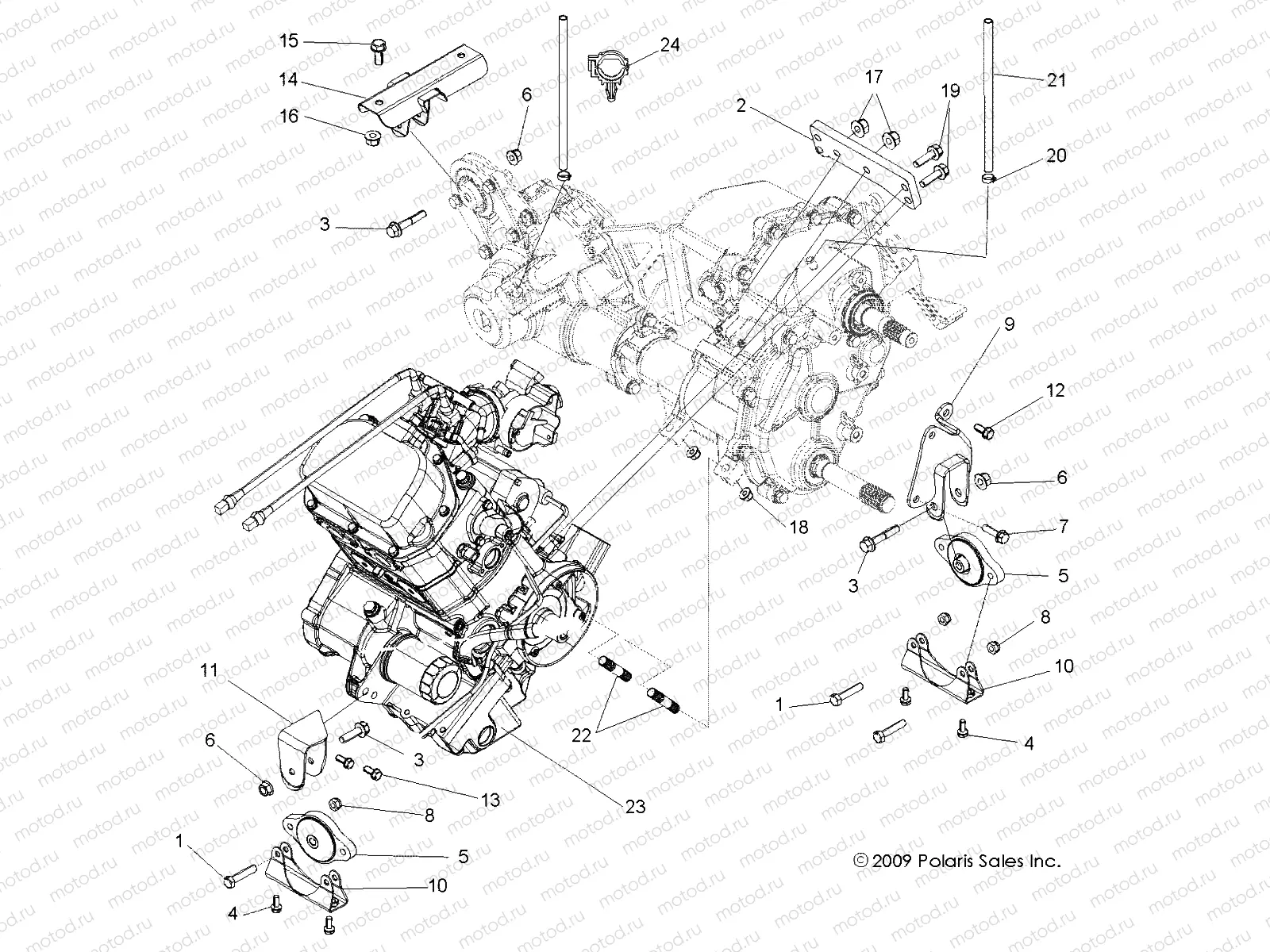 ENGINE | ENGINE, TRANSMISSION MOUNTING - R10VH76FX (49RGRENGINEMTG10RZRI)