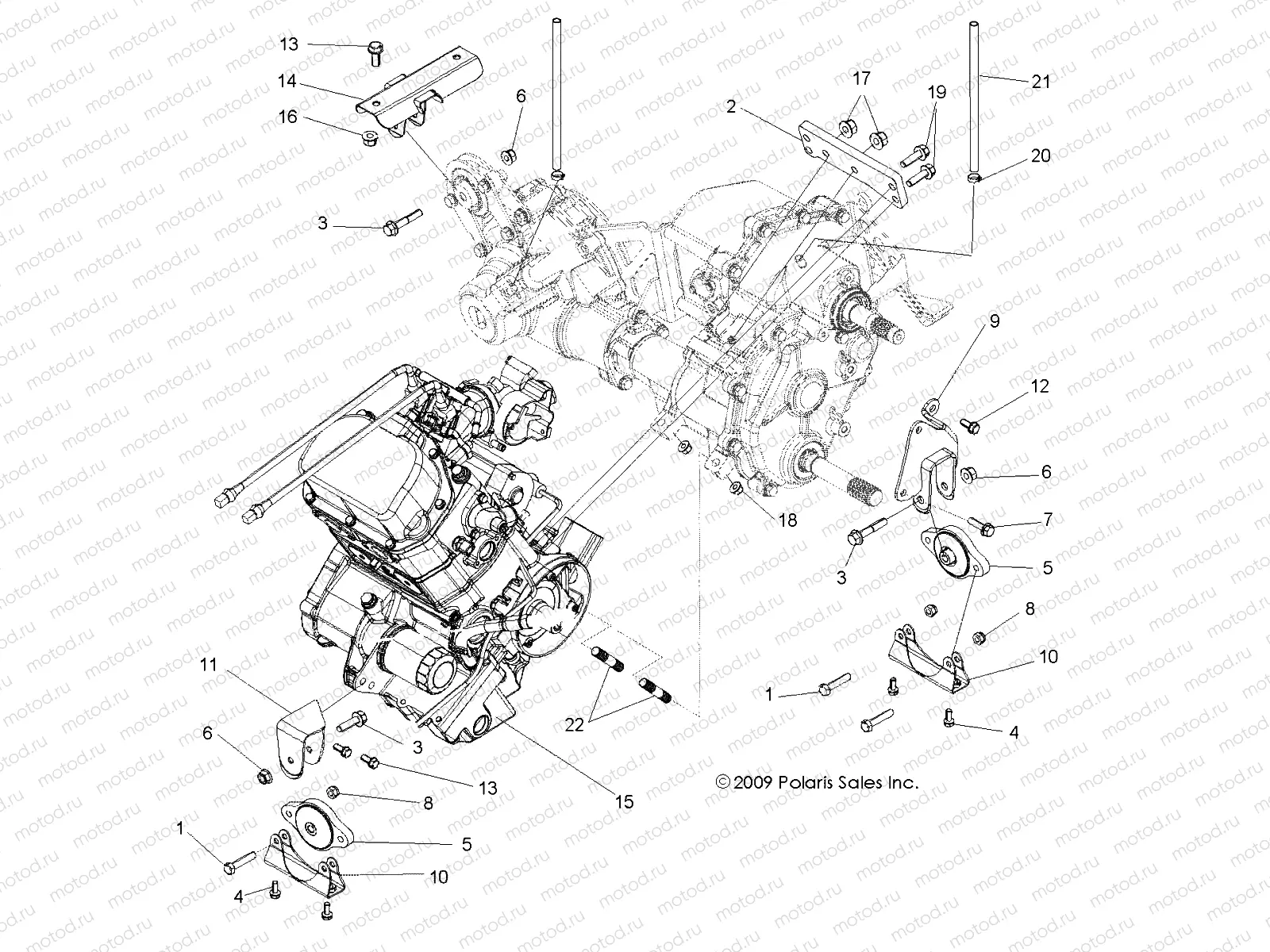 ENGINE | ENGINE, TRANSMISSION MOUNTING - R11VH76/VY76 ALL OPTIONS (49RGRENGINEMTG10RZR)
